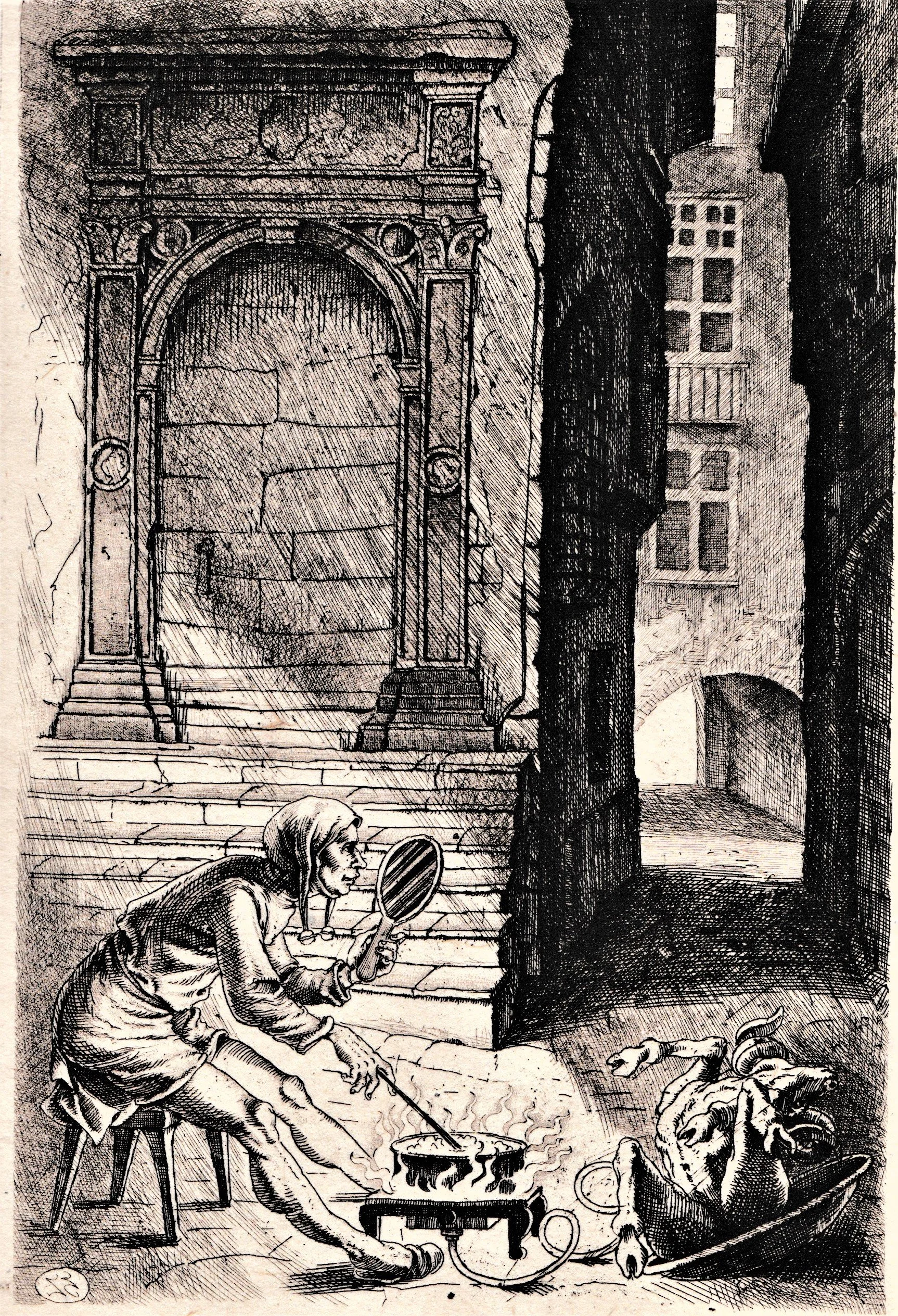 Narrenschiff - cap.60, 2018.
Acquaforte-bulino su rame, mm 177x260