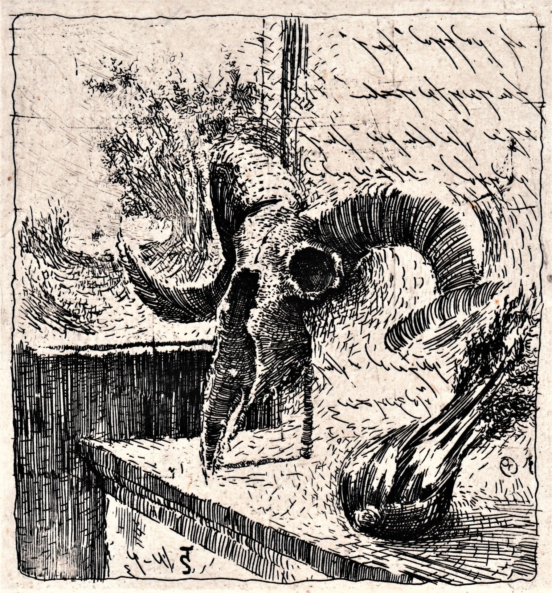 La notte dei Beneandanti, 1989. Acquaforte su zinco