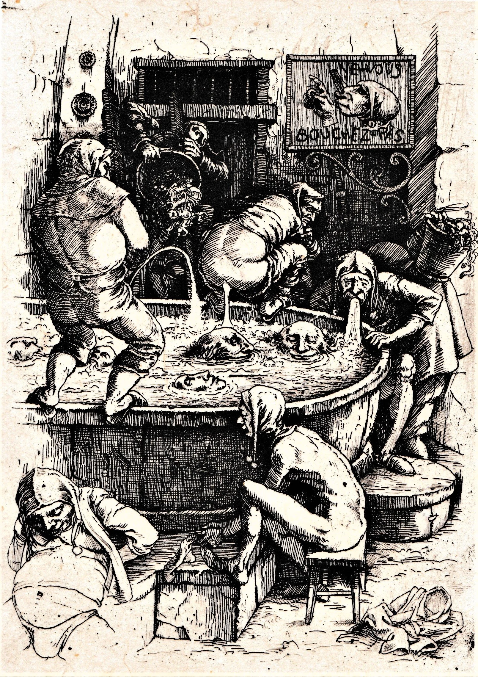 Narrenschiff - cap.46, 2016. Acquaforte-bulino su rame, mm 140x195