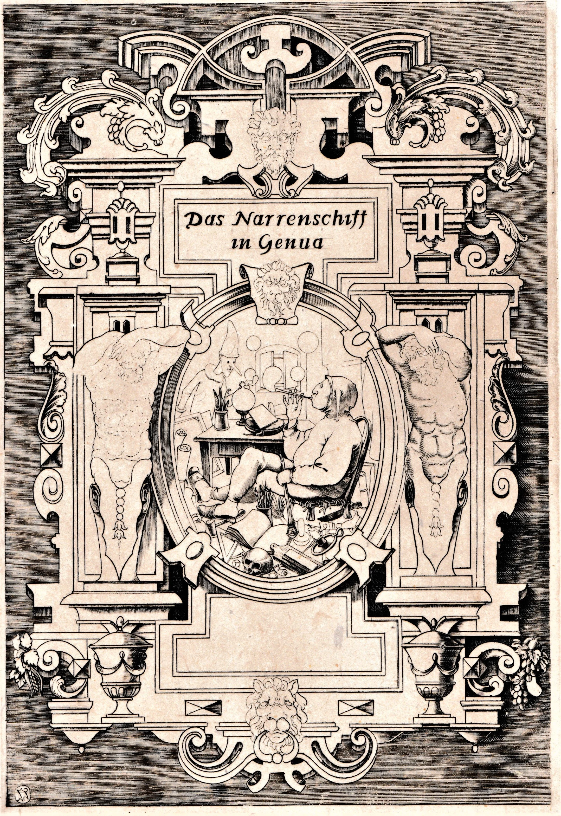 Narrenschiff - Frontespizio, 2019. Bulino su rame, mm 185x268