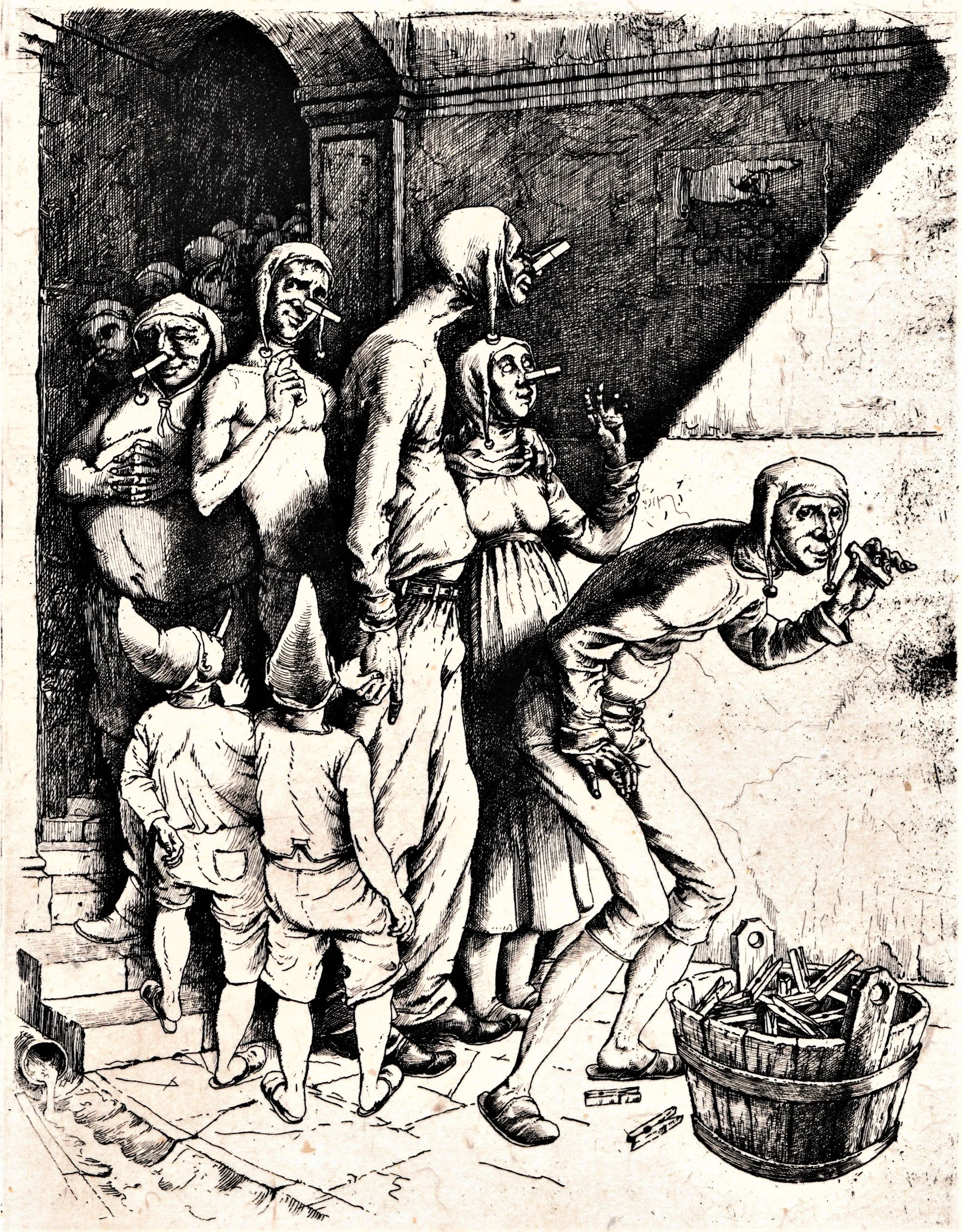 Narrenschiff - cap.46 III, 2019. Acquaforte-bulino su rame, mm 170x217