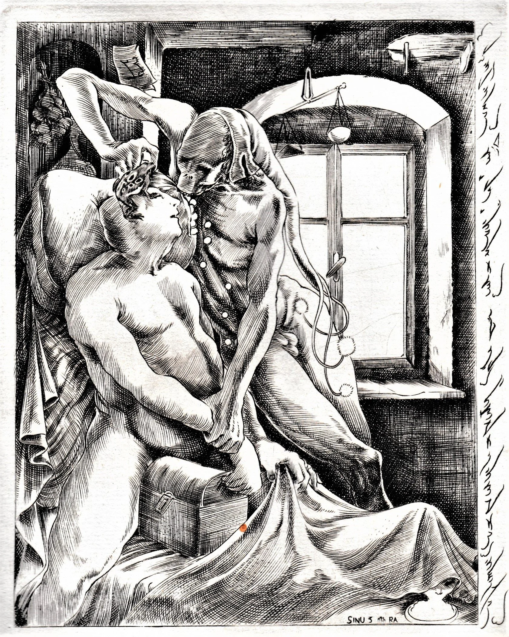 Totentanz - L'Avaro, 1992. Bulino su rame, mm 142x178