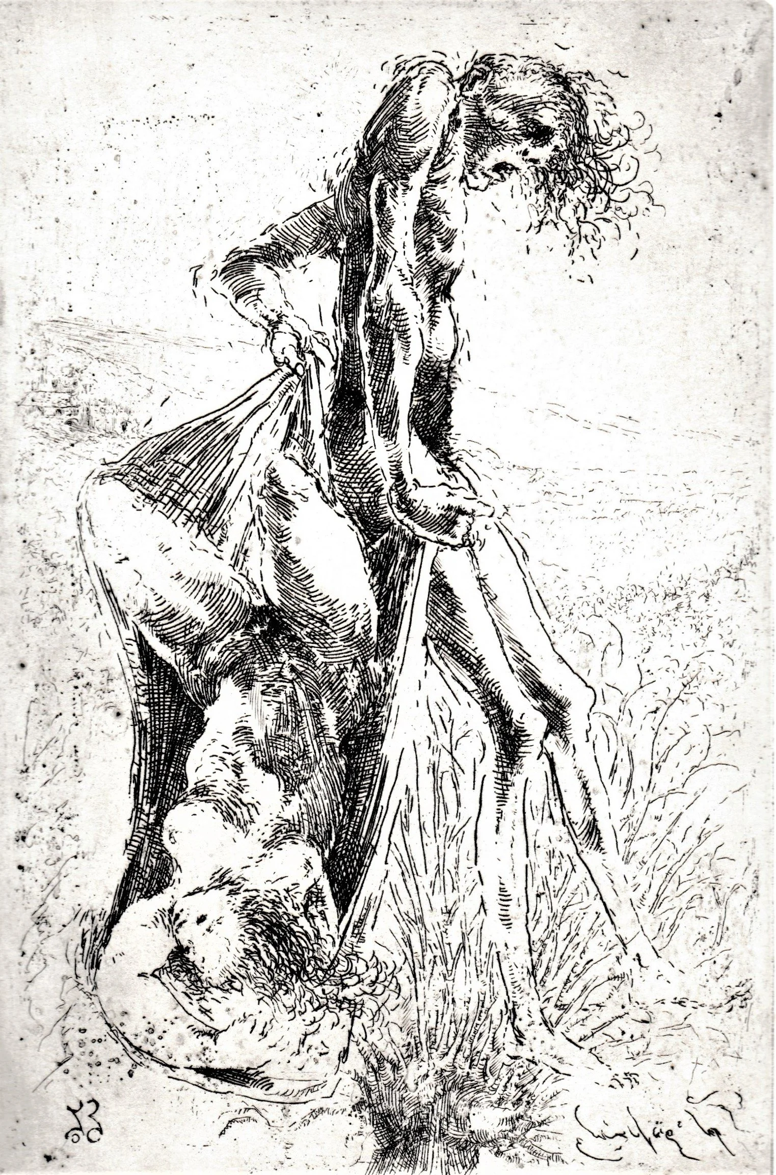 Totentanz - Volo di notte II, 1992. Acquaforte-bulino su zinco, mm 130x198