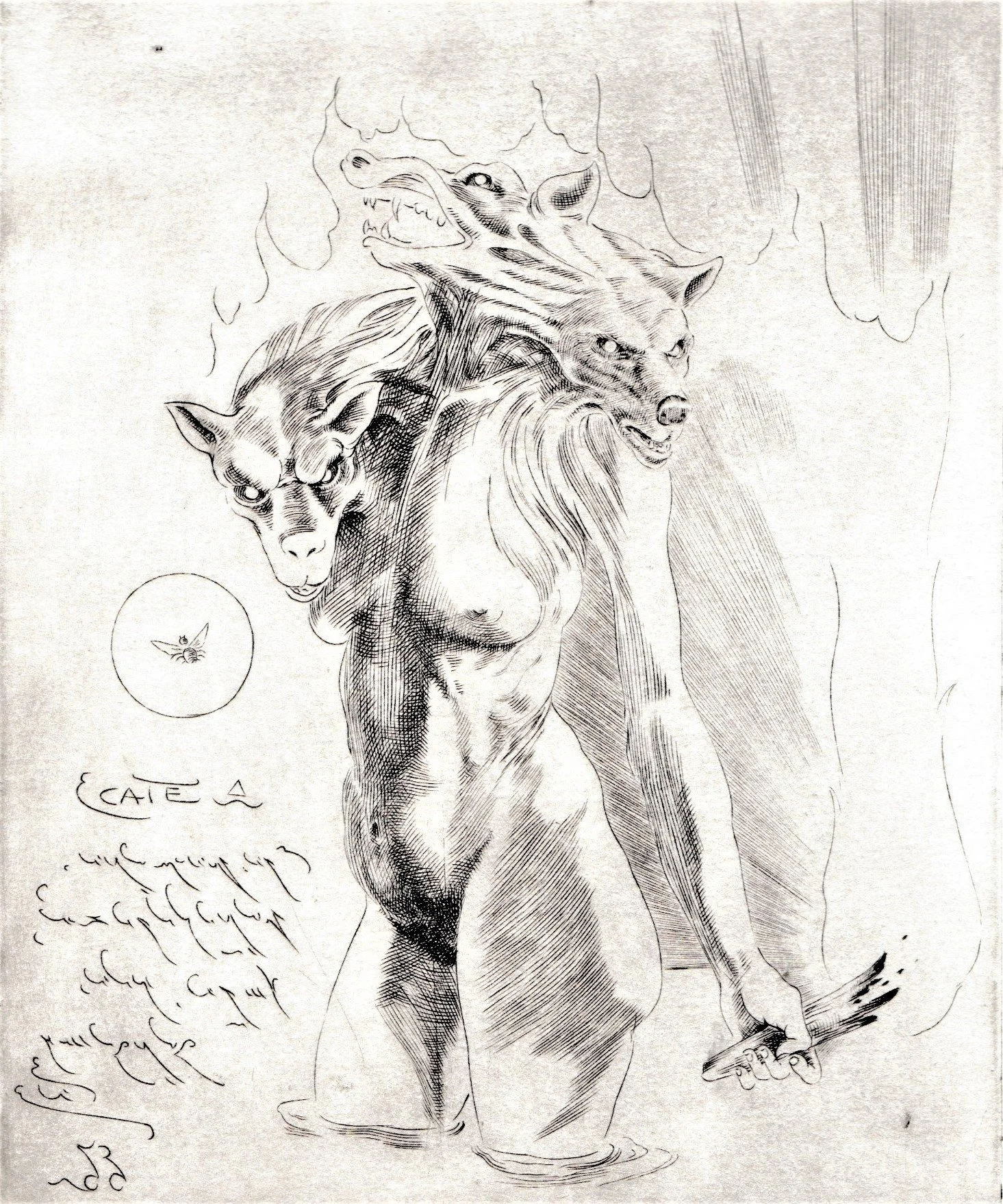 Ecate, 1994. Bulino su rame, mm 124x154