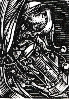 Memento mori, 2012. Xilografia su legno di testa, mm 25x35