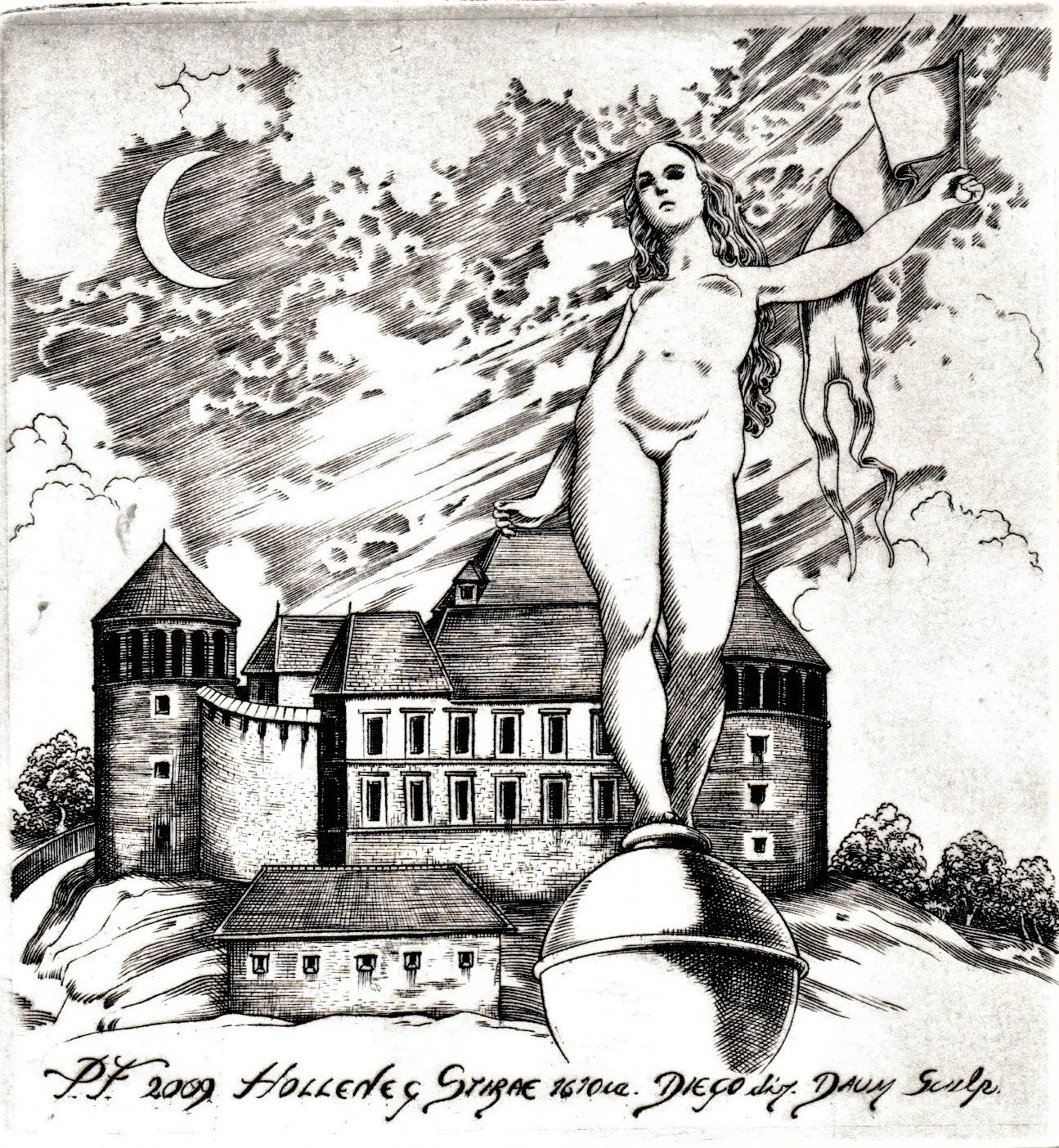 PF 2009. Bulino su rame, mm 112x120