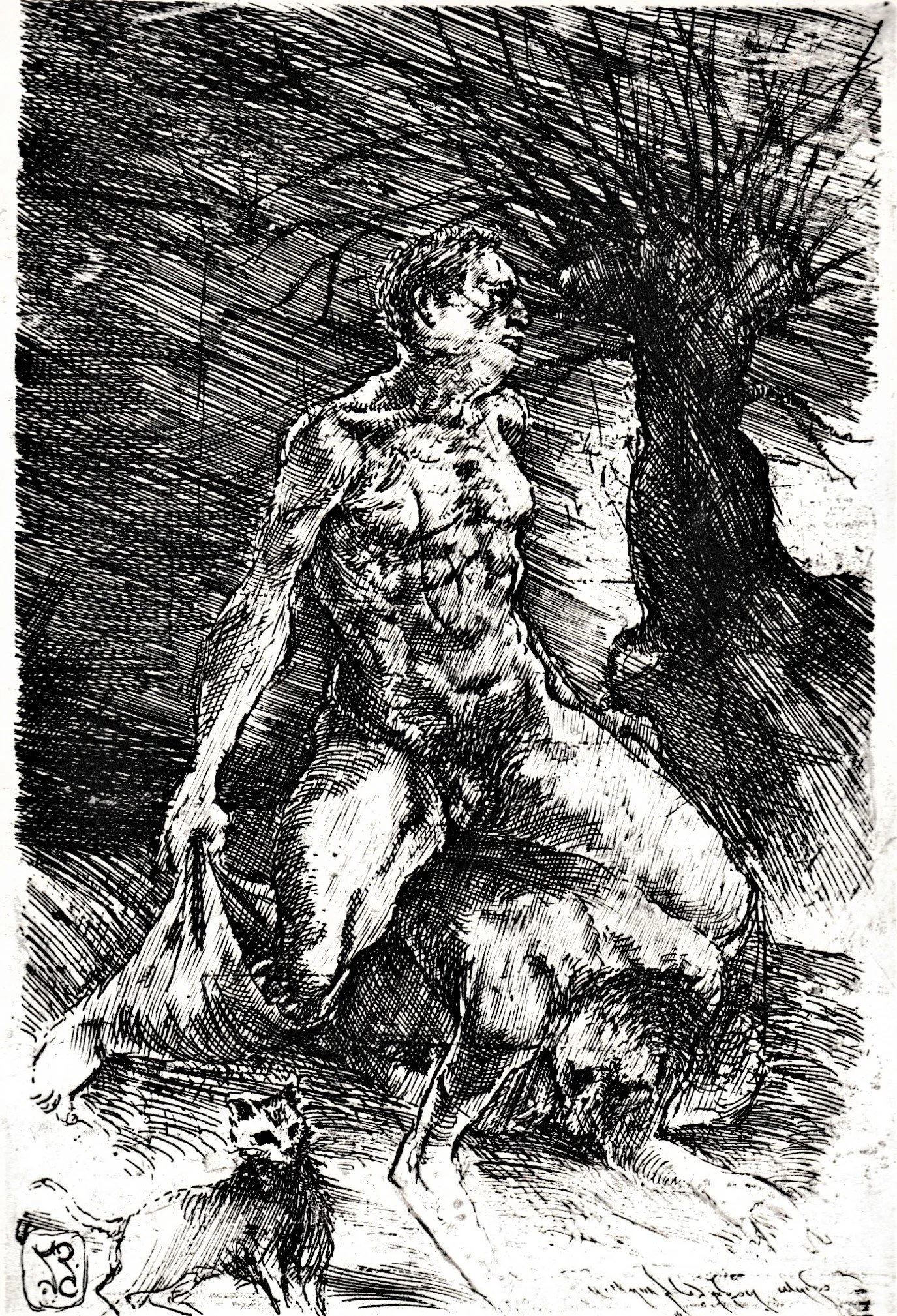 Totentanz - L'orgoglioso, 1992. Acquaforte-bulino su zinco, mm 120x178