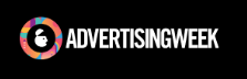 Advertising Week logo with black background and white text