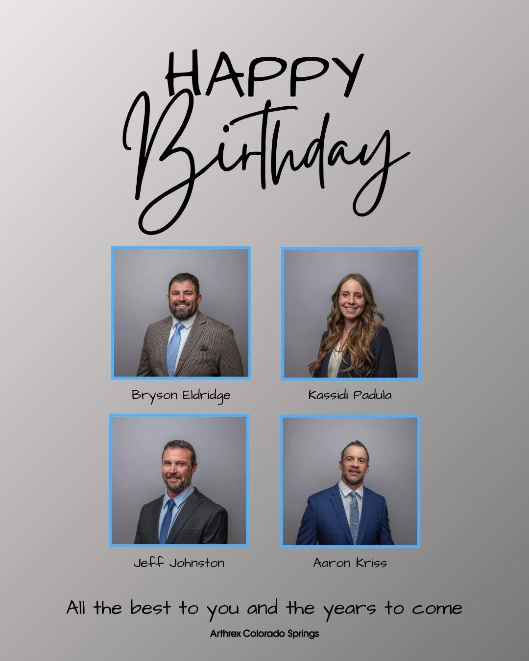 As September rolls in, we’re excited to celebrate the birthdays of the incredible team members who help make Arthrex Colorado Springs thrive.
Your hard work, positivity, and dedication make a lasting impact every day. Here’s to a wonderf