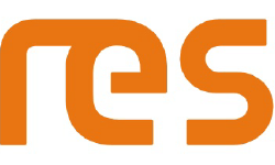 Partial orange logo with stylized letters on a white background.