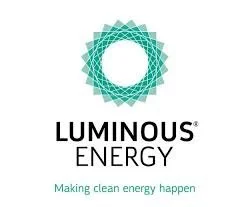 Luminous Energy logo with geometric teal design and the slogan 'Making clean energy happen'