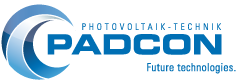 Logo with a stylized circular arrow design and a blue rectangular background.