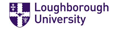 Loughborough University logo with purple shield and cross emblem