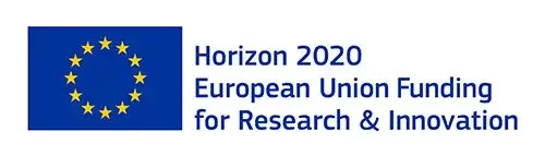 Horizon 2020 European Union Funding for Research & Innovation logo with EU flag and text.