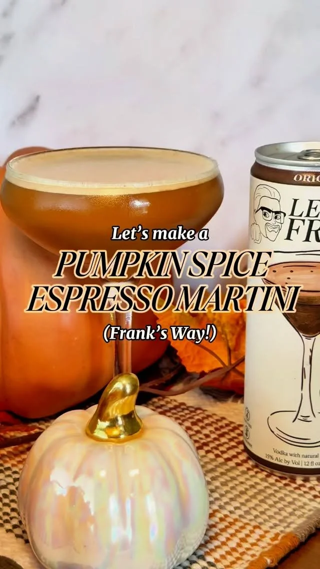 The BEST Pumpkin Spice Espresso Martini in just 3 easy steps! πΈπ
1. Grab a can of Let’s Be Frank Original or Affogato and pour about 1/3 of the can into a shaker with ice
2. Add a shot of your favorite brand of Pumpkin Spice Liqueur
3. Sha