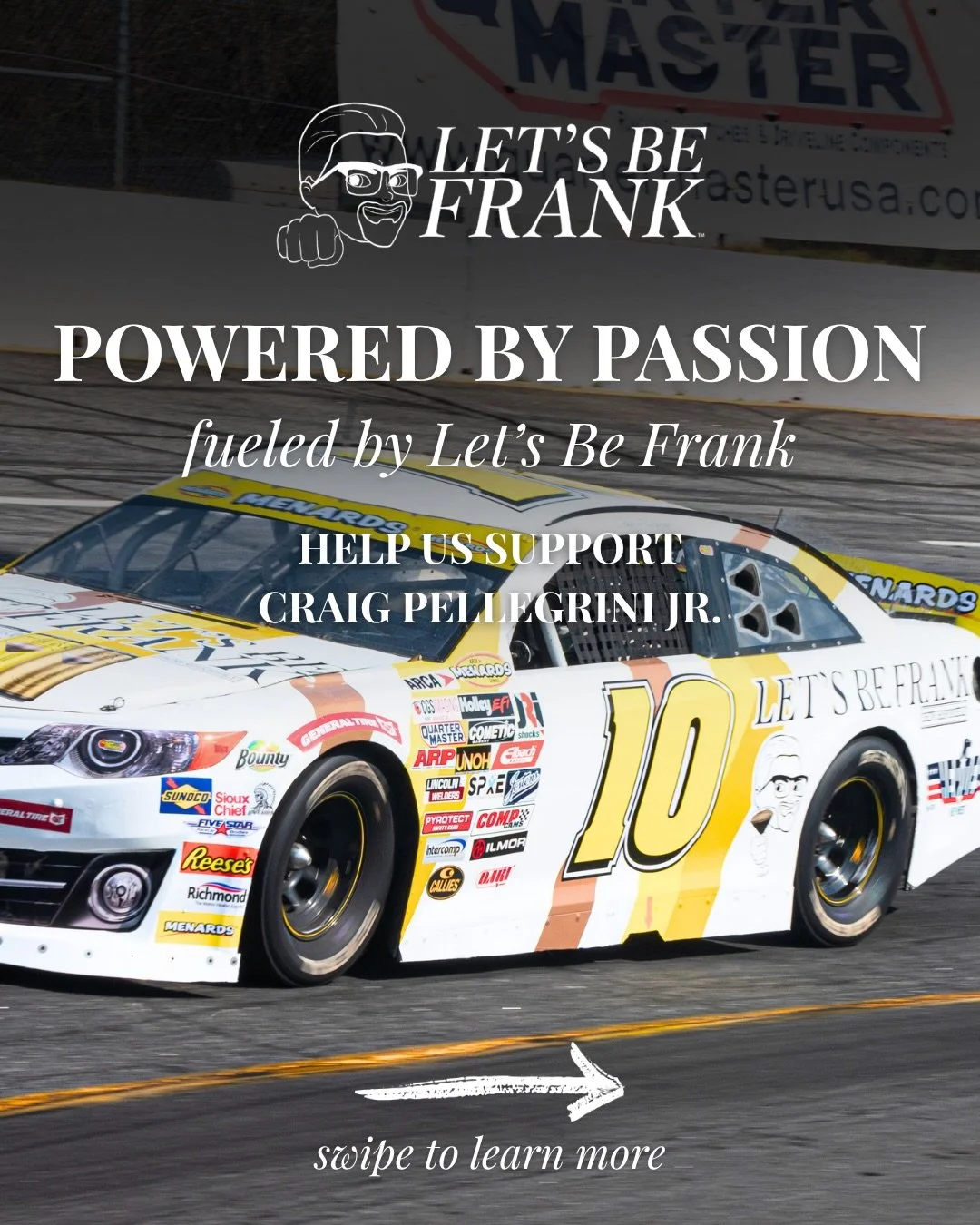 From a small NJ town to the NASCAR track 🏁 Help us support @craig_pellegrini_jr_ as he prepares to take on Indianapolis with @fasttrack_racing 🔥

As we countdown to race day, we are looking for partners and supporters to help Craig continue his fie
