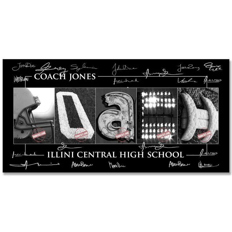 Football coach gift ideas. Personalized gift from the team.