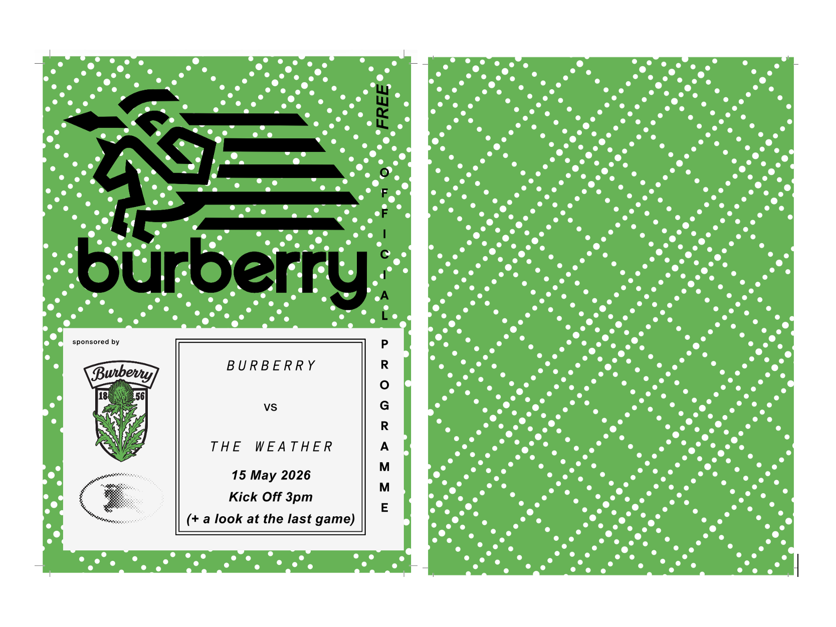 Burberry vs The Weather: The Matchday Programme
