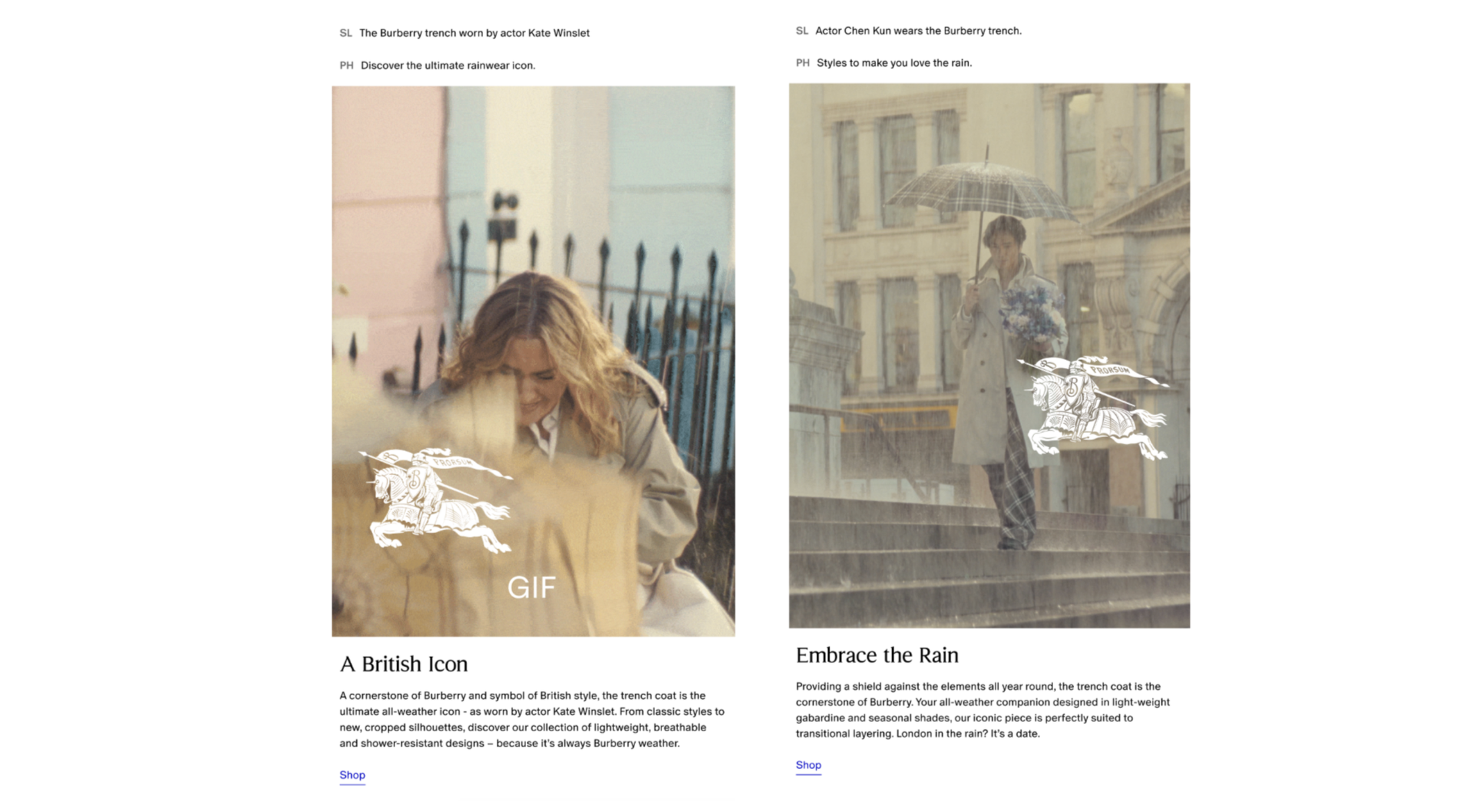 Burberry: Newsletter Copy