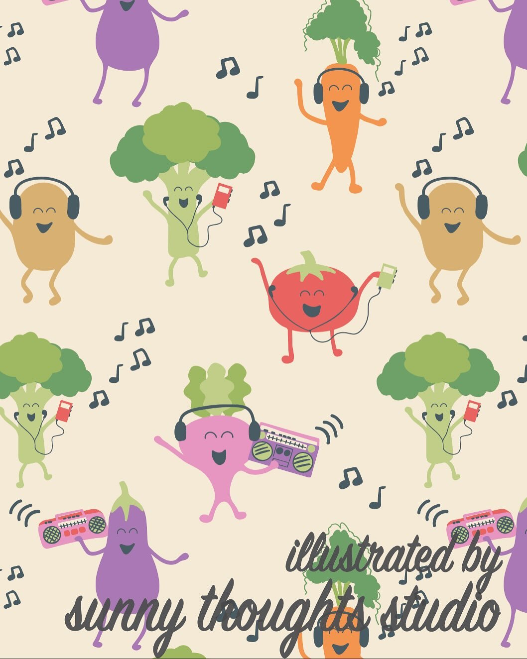 dancing veggies 🥕🥦🌽

pattern available for licensing!

#art #artistsofinstagram #illustration #surfacepatterndesigner #digitalart #digitalartist #pattern #patterndesign #surfacepatterndesign #patternlicensing #kids #veggies #vegetables #dance #chi