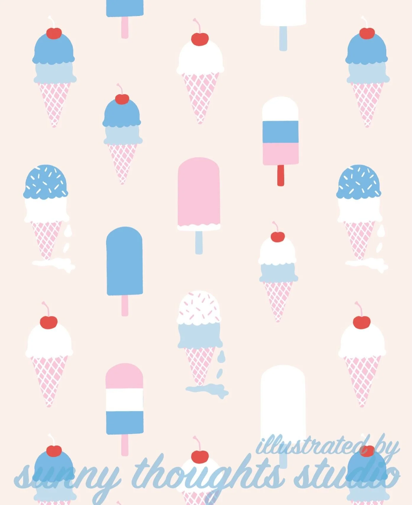 dreaming of warmer days under the sun with all of this colder weather ☀️

#art #artistsofinstagram #illustration #surfacepatterndesigner #digitalart #digitalartist #pattern #patterndesign #surfacepatterndesign #patternlicensing #kids #icecream #summe