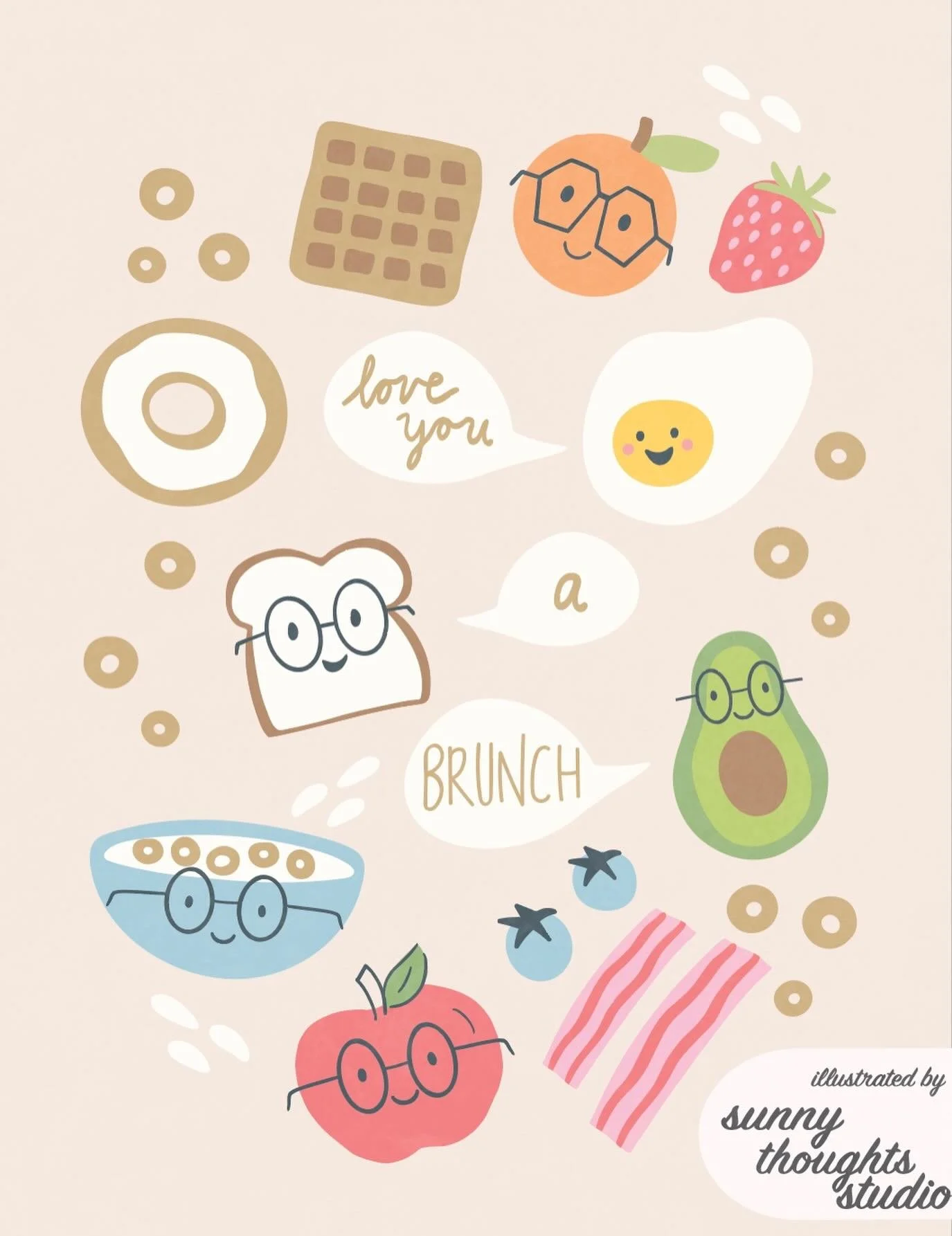i love you a brunch for #loveatfirstbiteart 

@bee_creates 
@irisandsea 
@daniellechandlerdesign 
@madebymorganb 
@katiemadethat 
@ilanagriffo 
@goodtype 
@papergrapeprints 

#greetingcarddesign #valentineart #artlicensing #illustratorsofinstagram