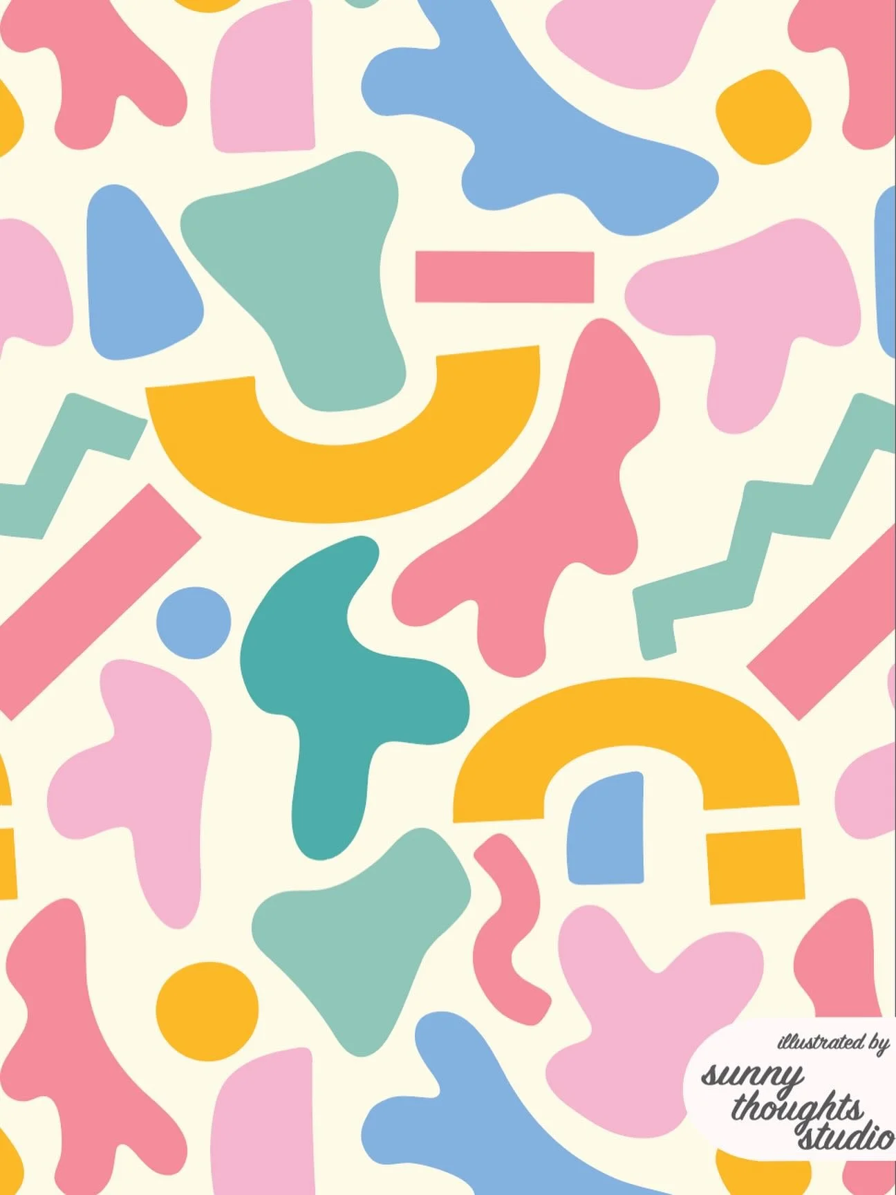 fun shapes kids pattern available for licensing 😄

#surfacepatterndesign #patternmaking #patterndesign #kidsart #digitalart