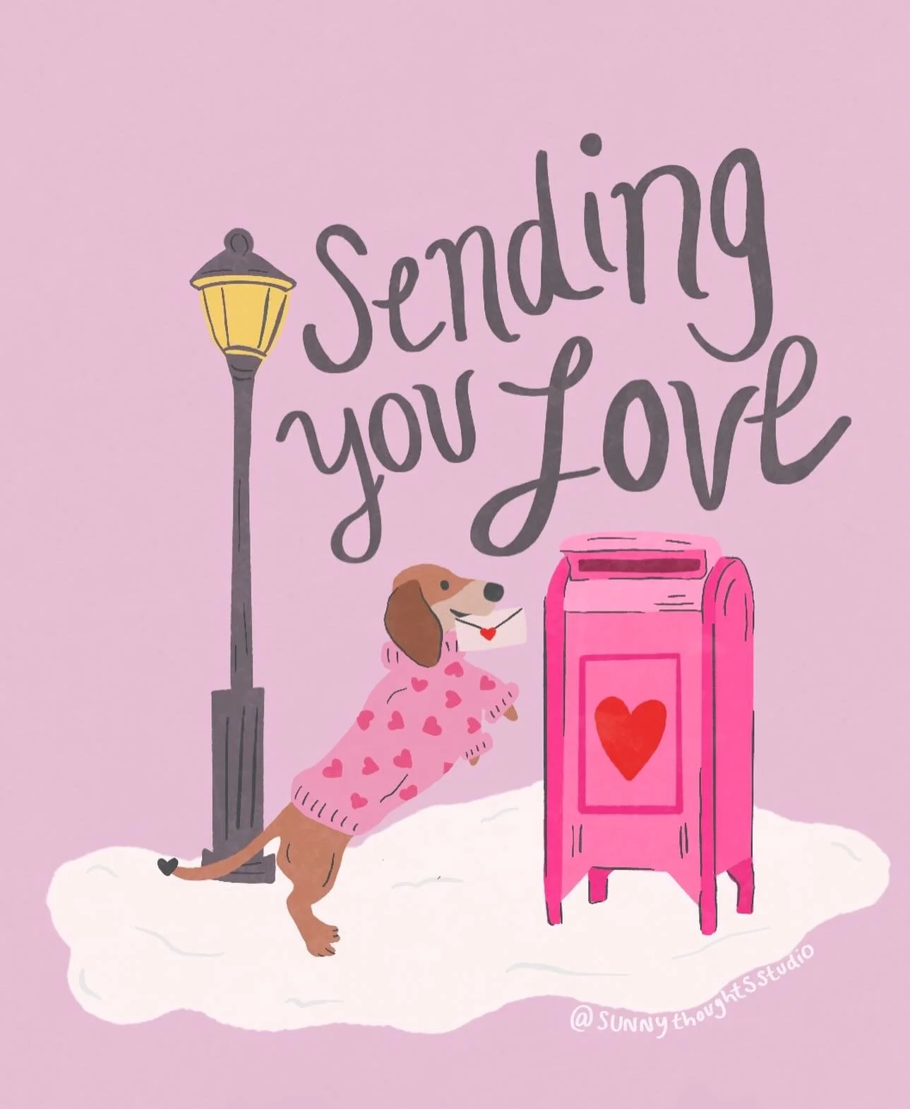 a little spot illustration for the #puppyloveart2026 prompt "sweet delivery" because i just couldnt help myself 😄 

hosts:
@roymeister 
@mollymariepea 
@lack.studio 
@aralma_design 
@papergrapeprints 
@krissy_mast_art 

#artlicensing #illu