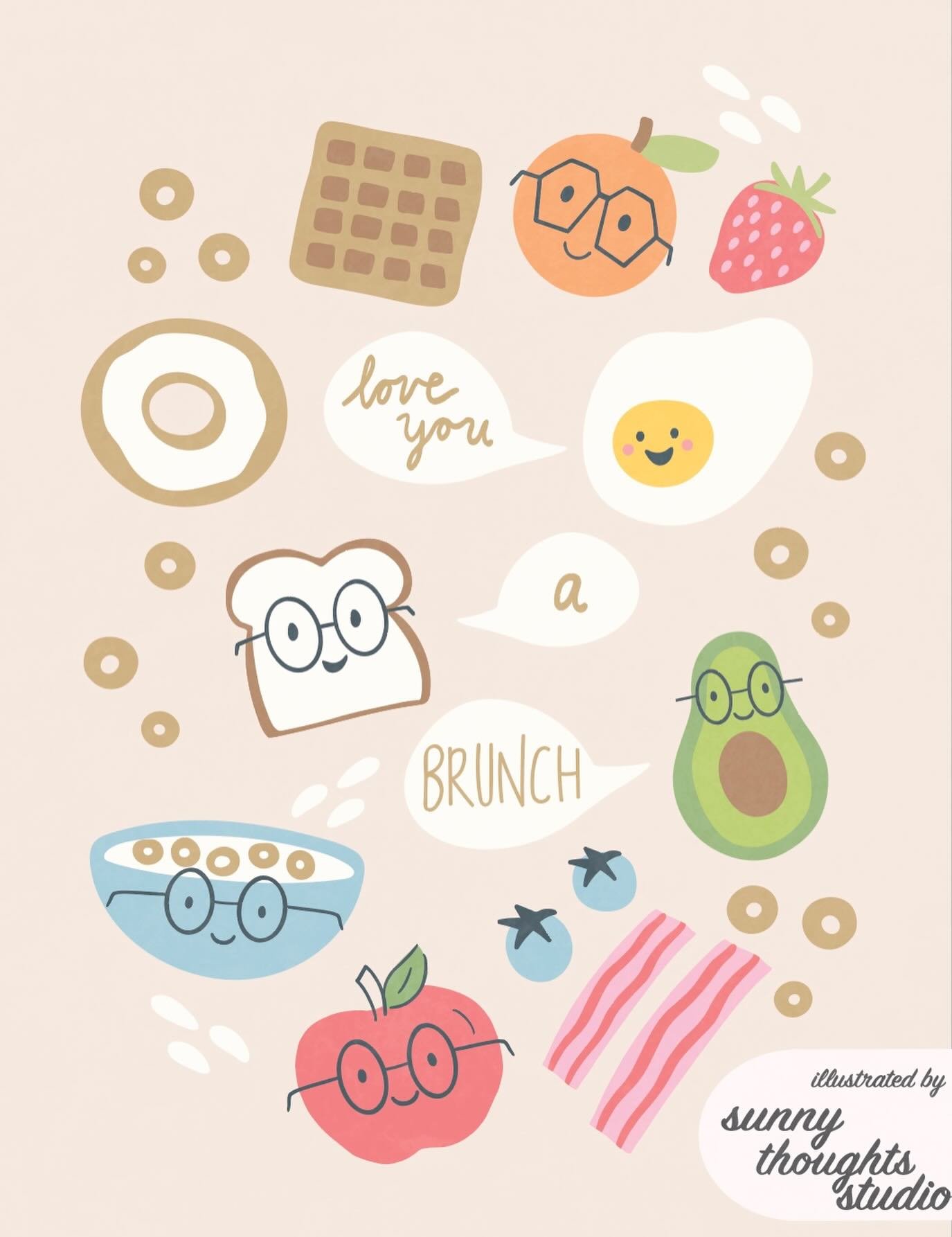 i love you a brunch for #loveatfirstbiteart 

@bee_creates 
@irisandsea 
@daniellechandlerdesign 
@madebymorganb 
@katiemadethat 
@ilanagriffo 
@goodtype 
@papergrapeprints 

#greetingcarddesign #valentineart #artlicensing #illustratorsofinstagram
