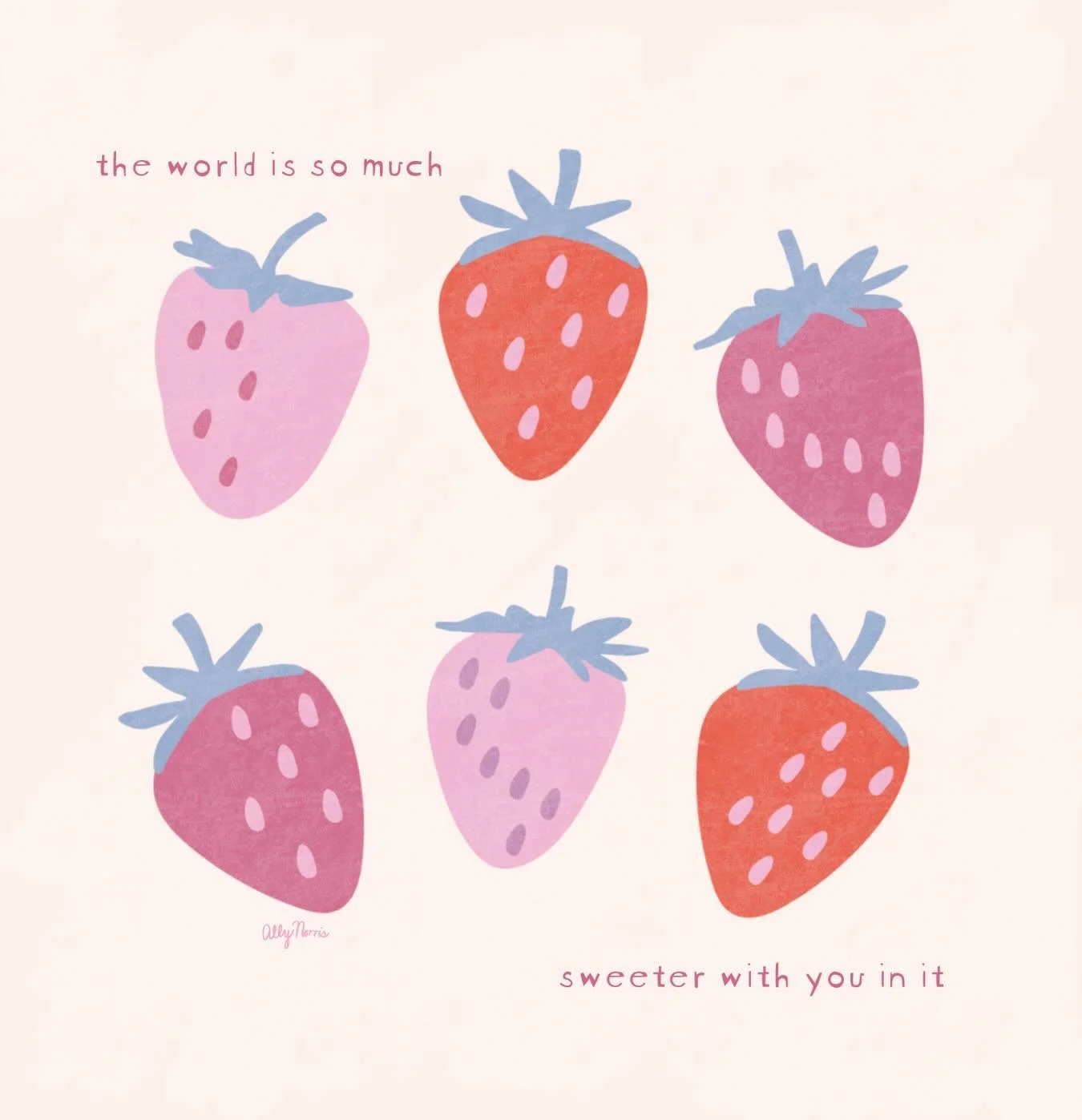 the world is so much sweeter with you in it 🫶 

@anthropologie @urbanoutfitters #illustration #strawberryart #strawberry #surfacepatterndesigner @stupellind