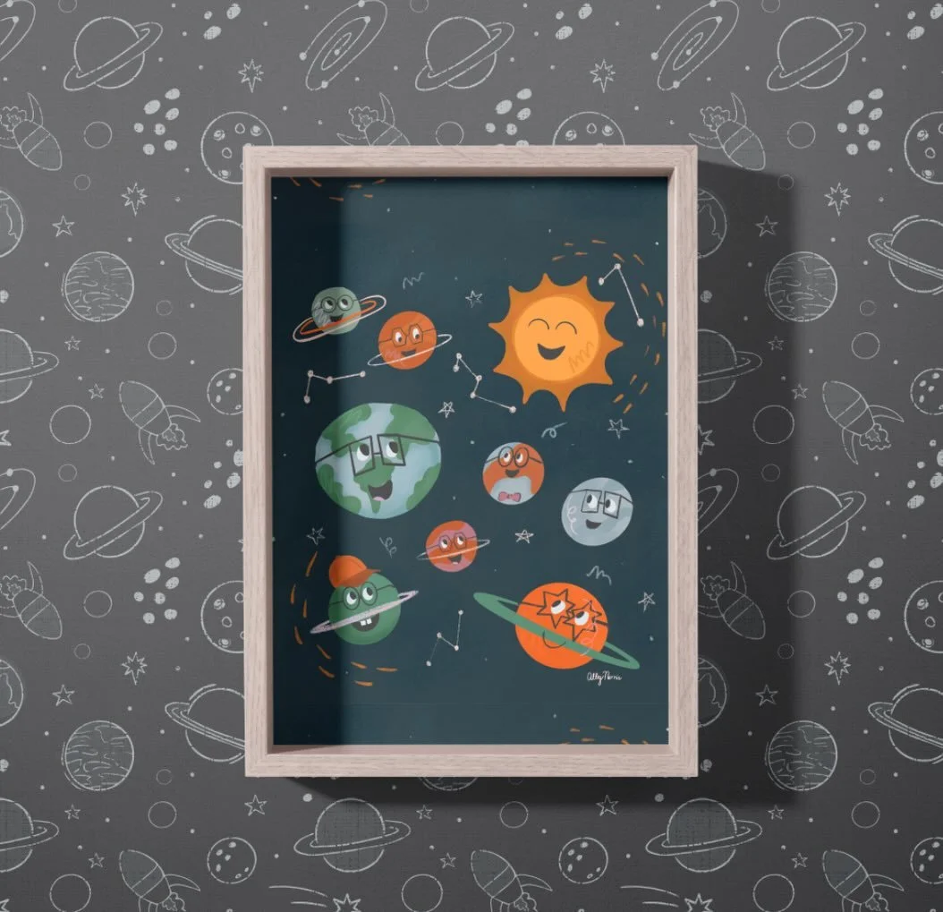 planet friends just hangin out in the solar system 🪐

#kidsart #kidillustration #artlicensing #artforlicensing #wallart