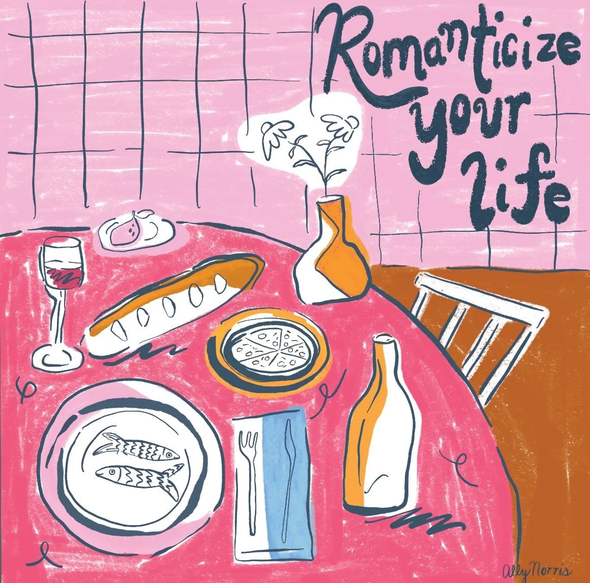 sneaking in one more entry for the #slowdownprint2026 @slowdownstudio challenge! this one was so fun to do, and a great reminder to always romanticize the little things 🩷