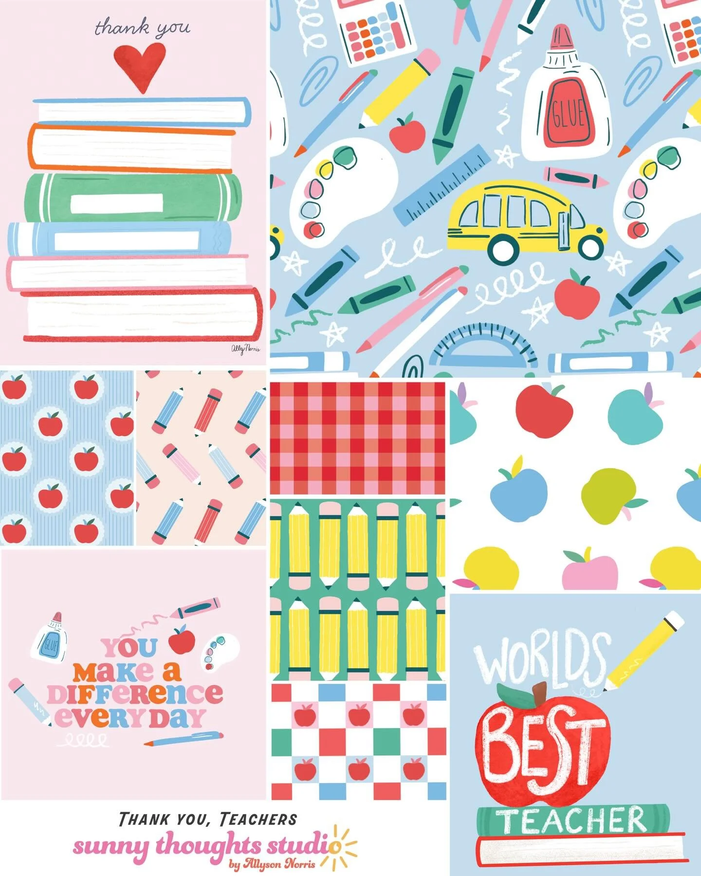 a teacher appreciation collection for all the teachers who inspire, help, and encourage our children to pursue their dreams 🍎🫶 you are so important and make a difference every day!

artwork available for licensing! 

@eccololtd @elumdesigns @berksh