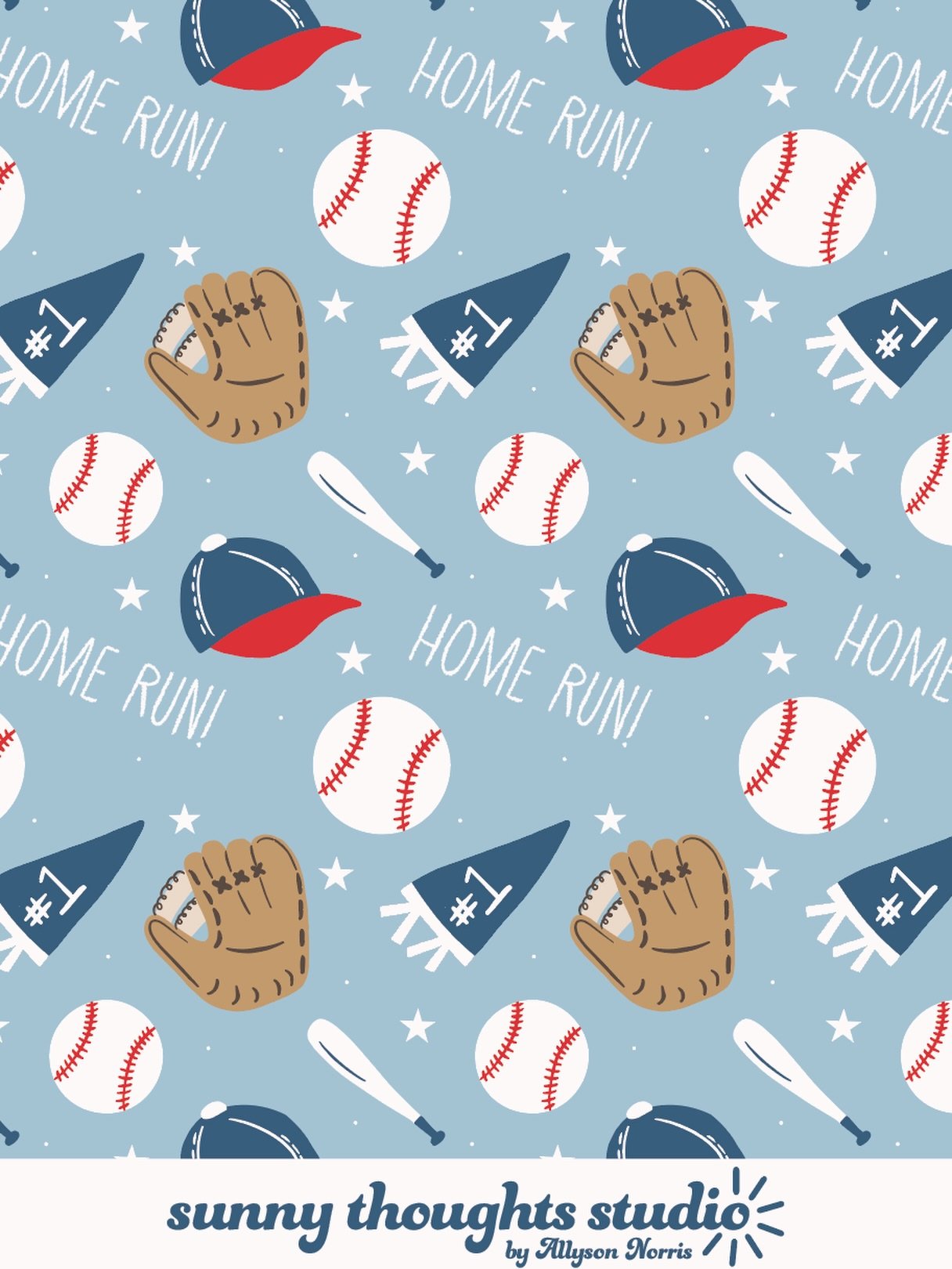 growing up i used to go to red sox games with my family all the time, so I just had to make a kids baseball pattern now that the games are in full swing for the season! ❤️⚾️🧢 

#artlicensing #artlicensingportfolio #artlicensingcollection #sportsart 