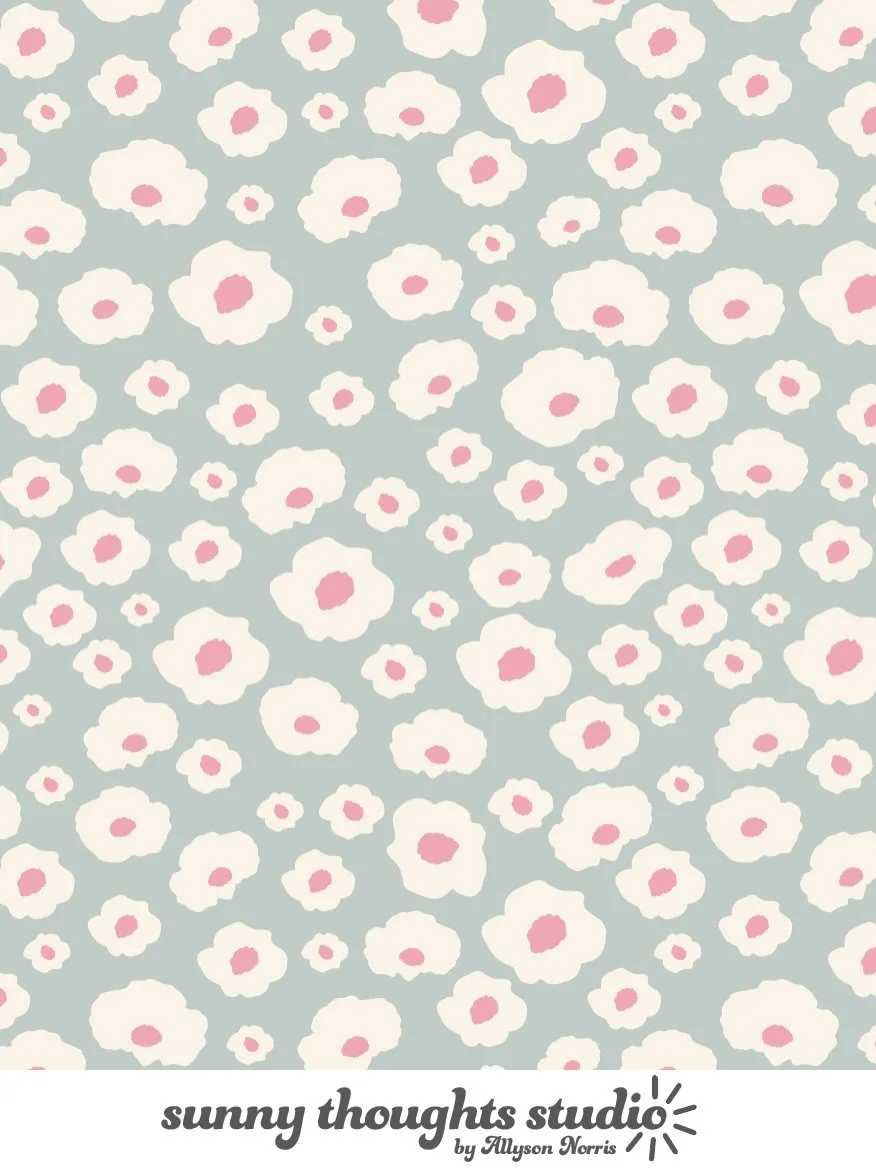 I just love making florals that are fun, a little bit retro, and timeless 🥰 these are available for licensing! 
#artlicensing #ditsyfloral #flowerpattern #surfacepatterndesign #textiledesigner
