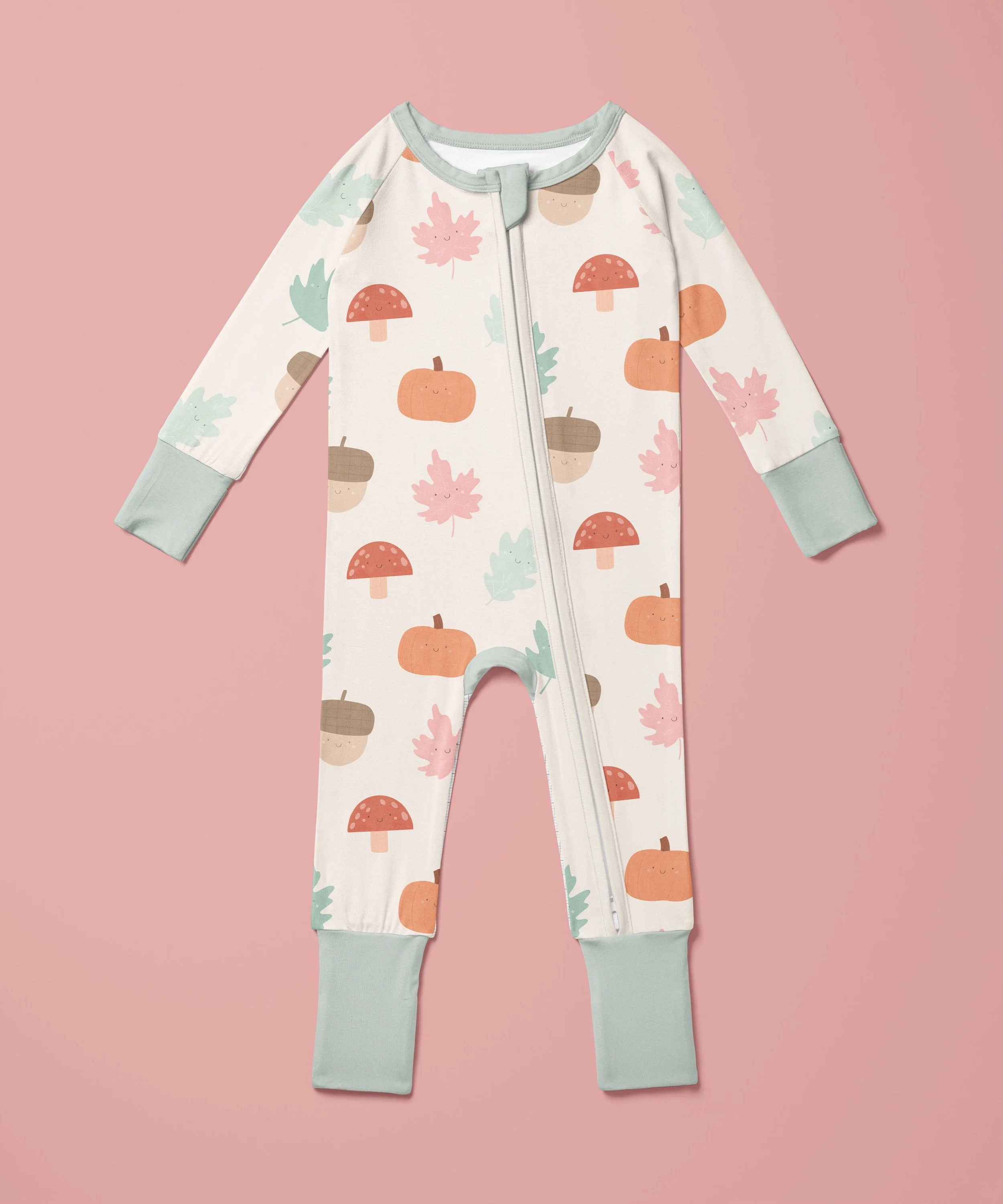 nothing feels more fall than pumpkin picking and crunchy leaves! 🧡 this pattern is new, available for licensing, &amp; I am just loving how cute it looks on kids pajamas! 🥰

#artlicensing #fallart #harvest #pumpkin #kidsart