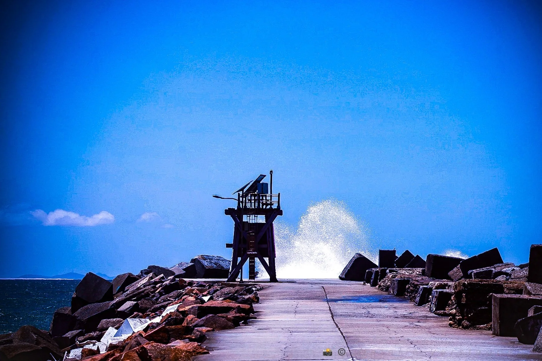 Straight into the crashing waves