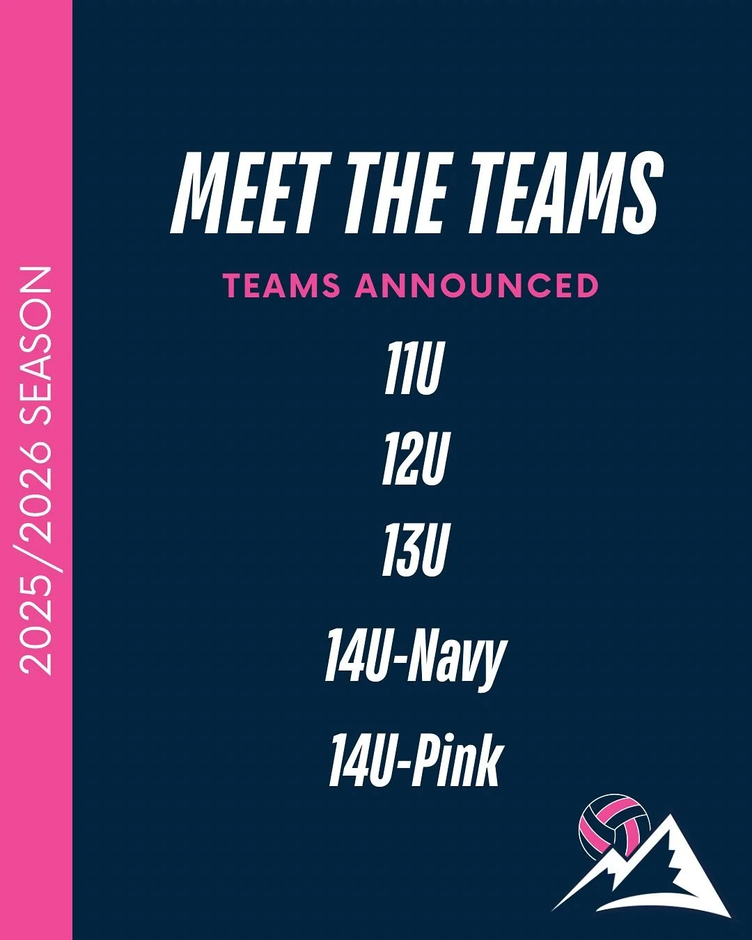 ✨ Meet our 11U&ndash;14U Teams ✨
We&rsquo;re so excited to introduce the 2025-2026 Vail Peak Volleyball Club athletes! 🏐

This year&rsquo;s tryouts were full of talent and competition, making it no easy task to build these teams. We&rsquo;re proud o