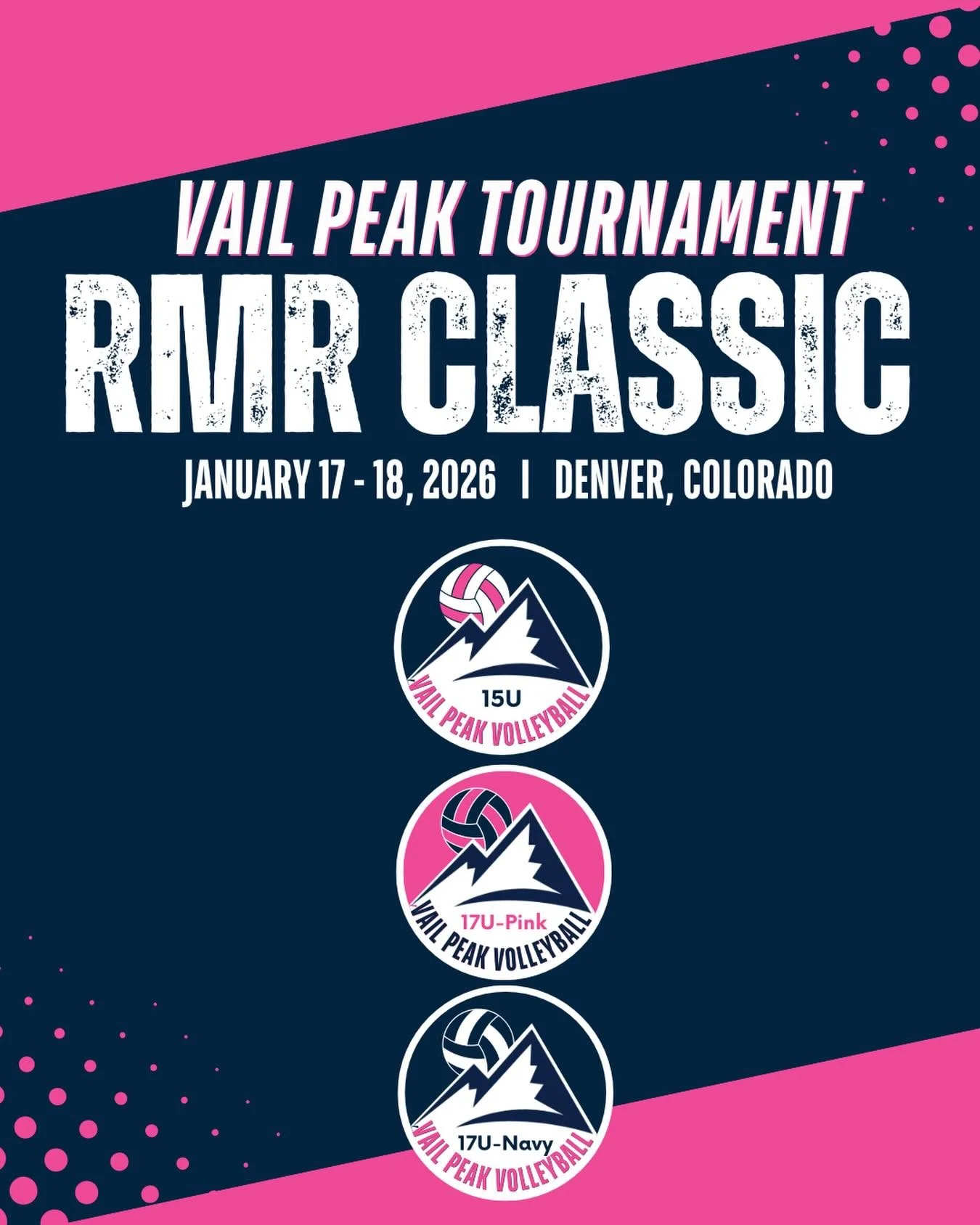 Our first tournament has officially arrived!
 After weeks of hard work and preparation, our&nbsp;15U, 17U Pink, and 17U Navy&nbsp;teams are headed to&nbsp;Denver&nbsp;this weekend to compete in the&nbsp;RMR Classic.

We&rsquo;re ready to kick off the