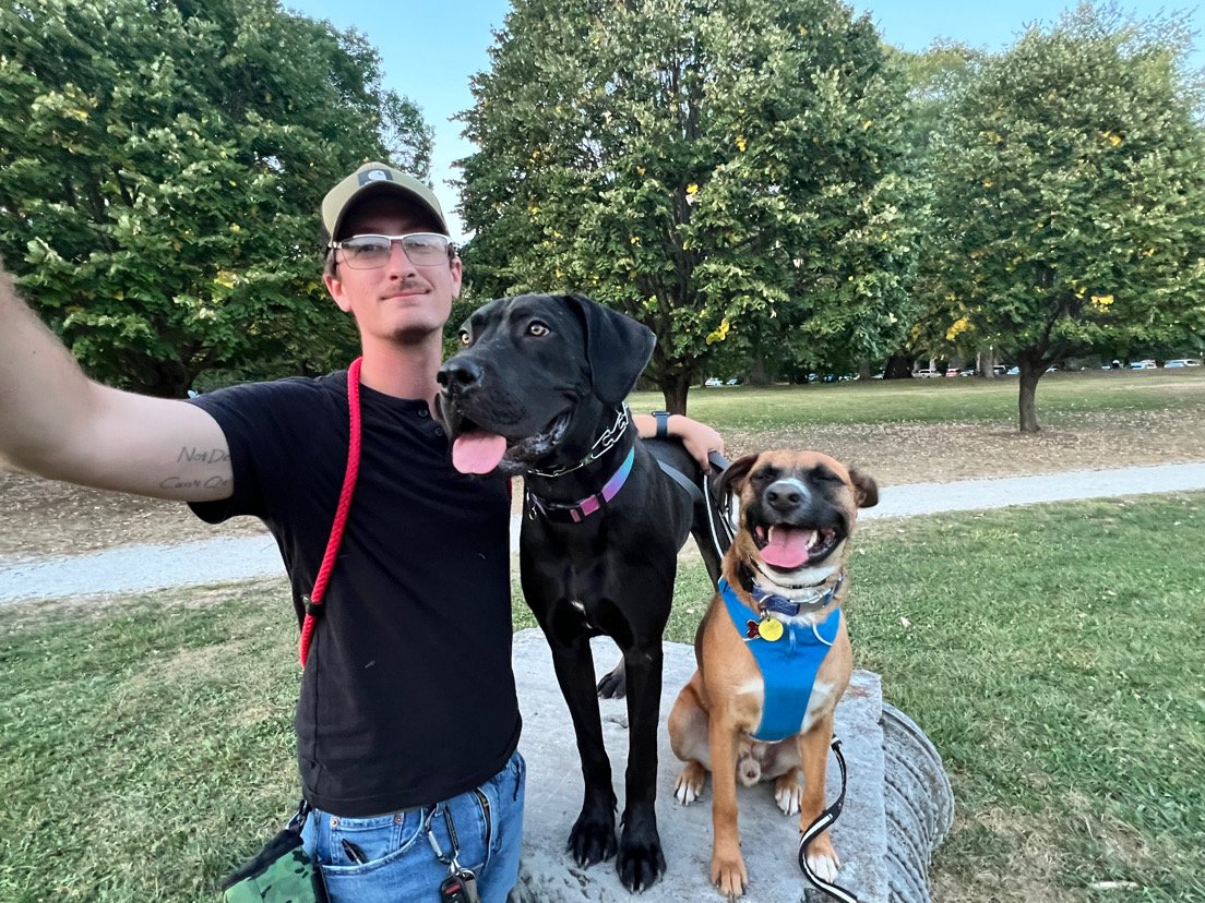 Tristan Gibson Dog Training- Tristan with Arlo and Ruby, Indianapolis Indiana