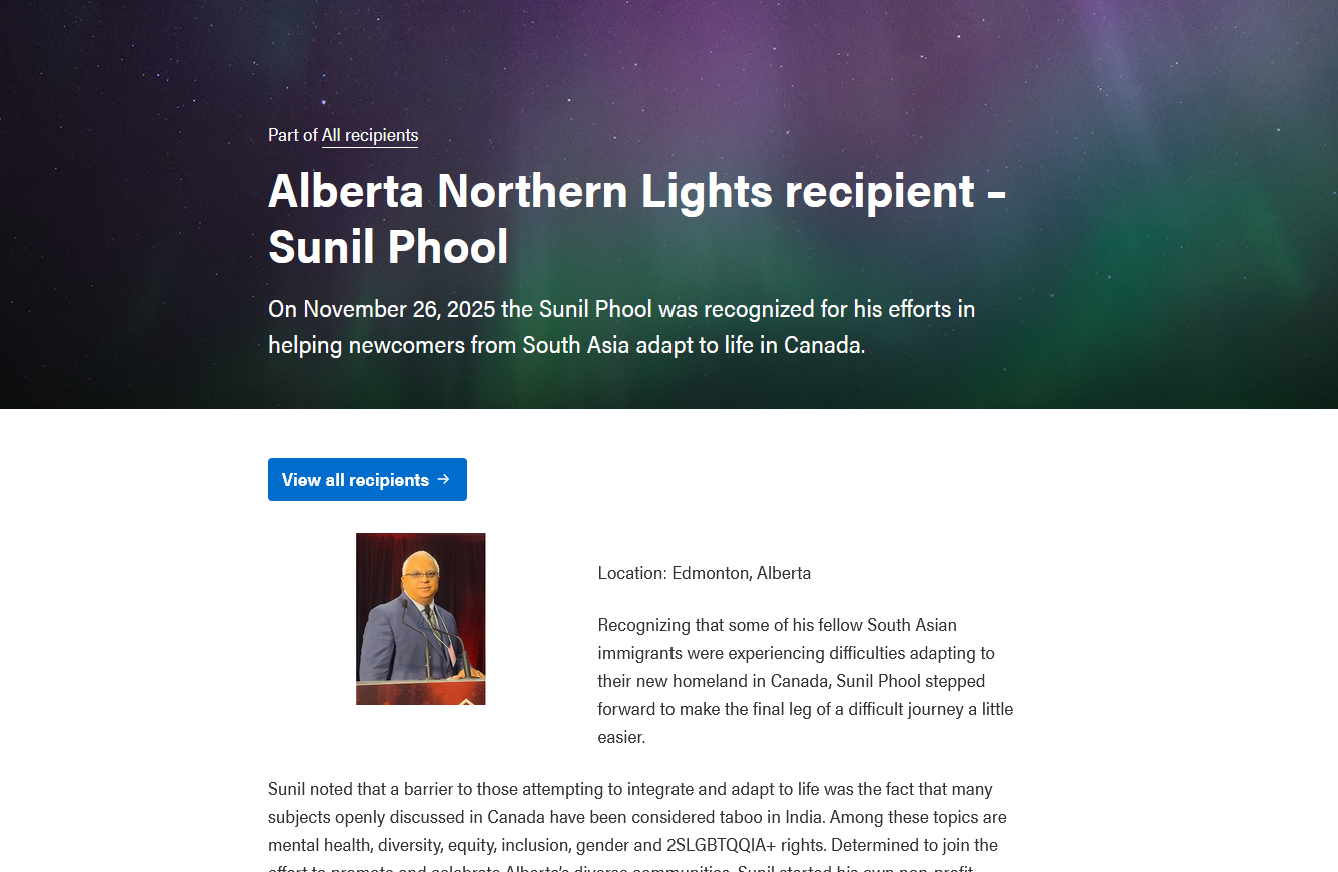 SUnil Phool - 2025 Northern Lights recipient https://www.alberta.ca/alberta-northern-lights-recipient-sunil-phool
