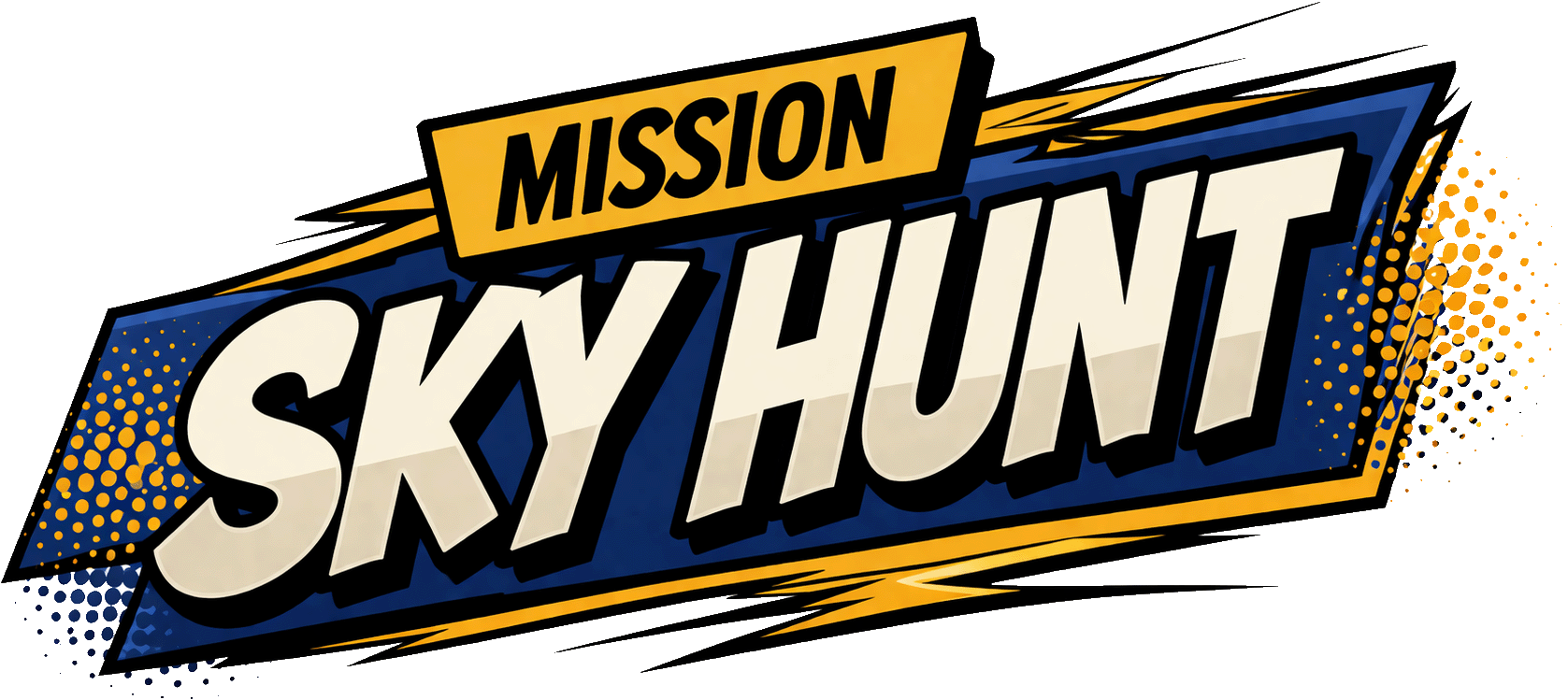 A logo that says Mission Sky Hunt