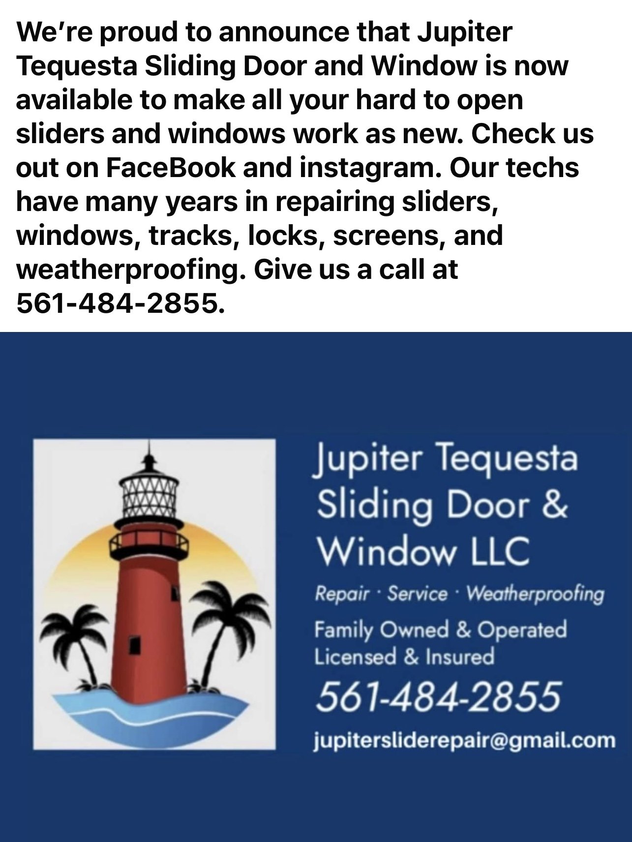 Jupiter Tequesta Sliding Door &amp; Window LLC