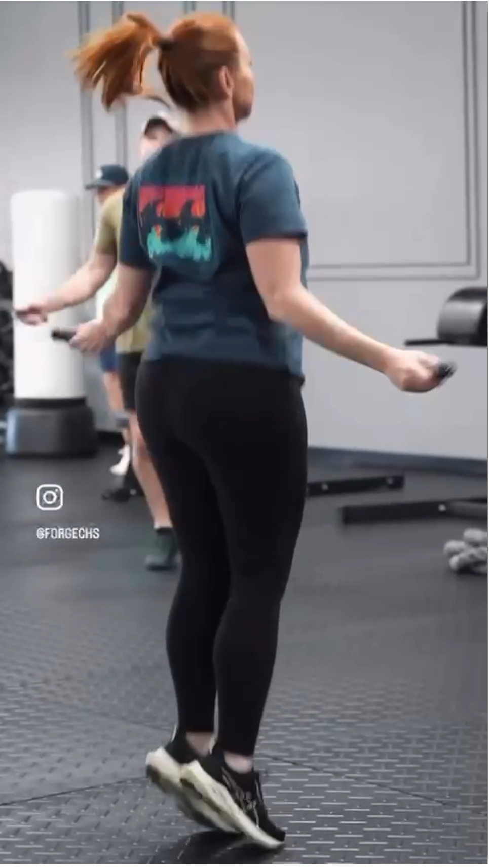 Member doing conditioning workout at Forge CHS fitness gym in West Ashley Charleston