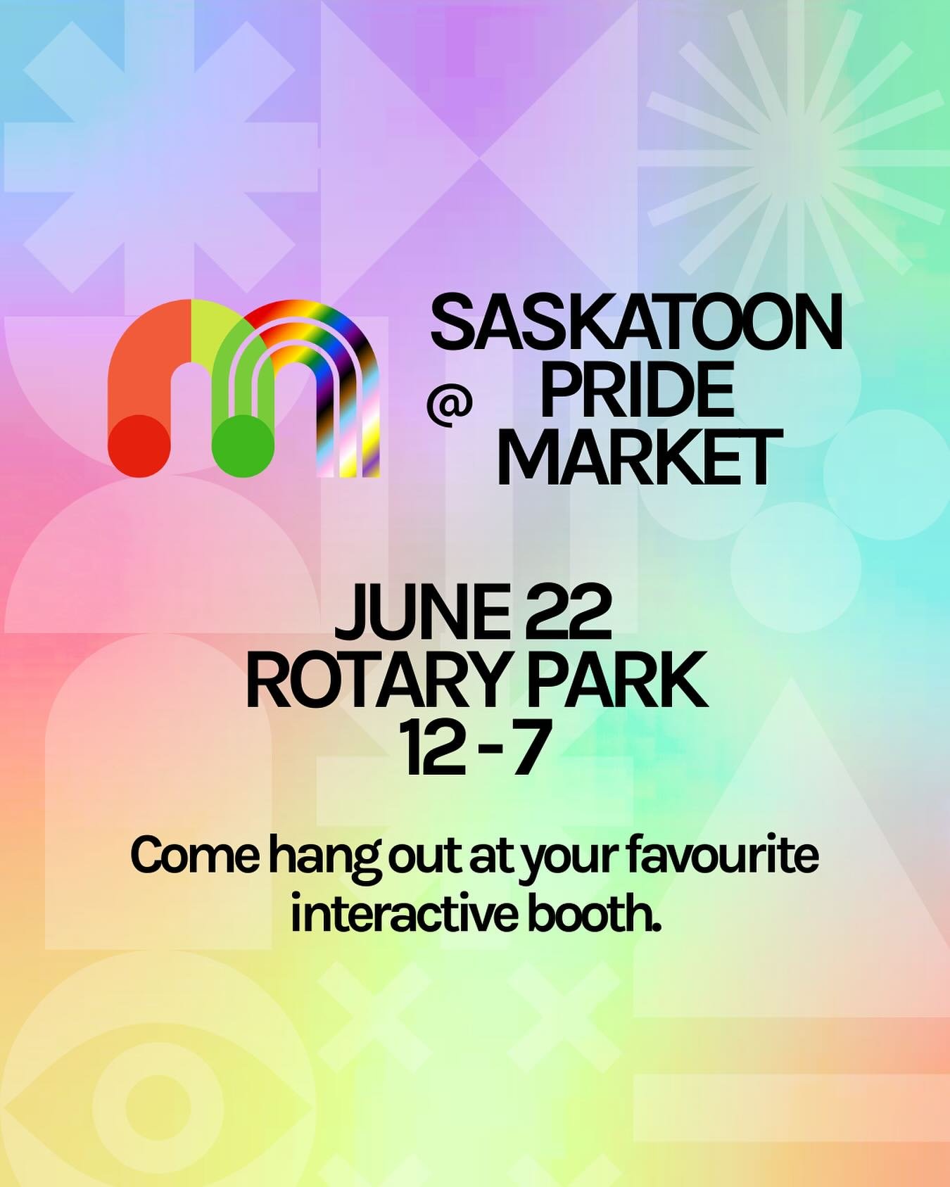 We&rsquo;ll be at the @saskatoonpride market this weekend at Rotary Park! 

Come make some buttons, chat with our awesome volunteers, and learn a bit about the space. 

We will be the rain or shine! 🌞☔️