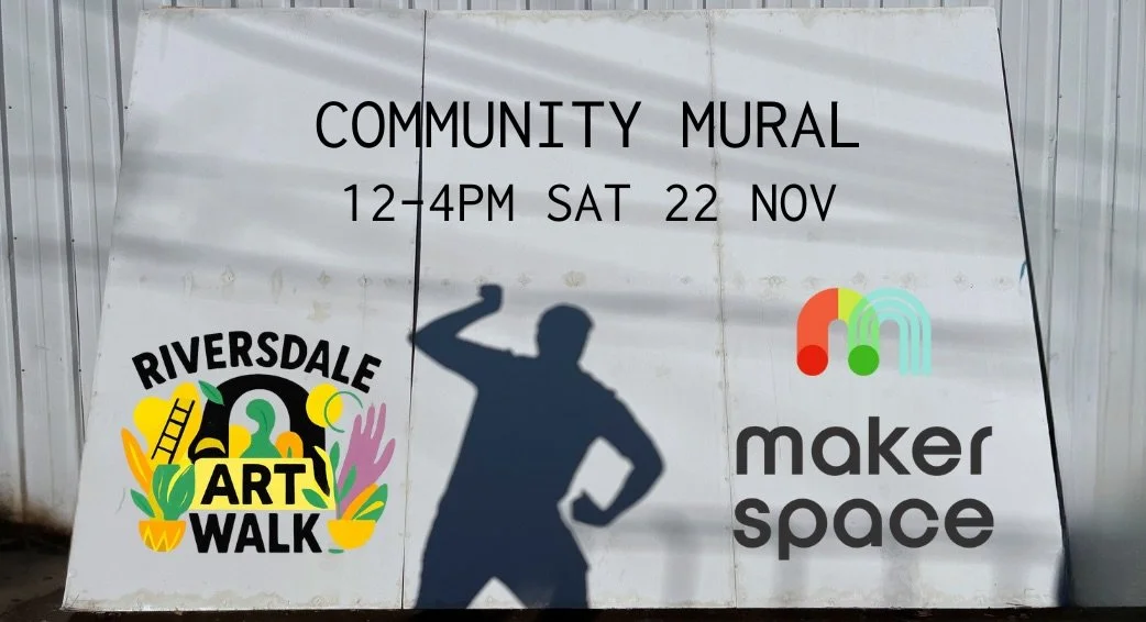 Community making time! You might notice a familiar silhouette striking a pose 👀💪Now we need you to help bring this wall to life!

Drop in between 12pm and 4pm this Saturday 22 November to make your mark on a Makerspace Community Mural. Led by artis