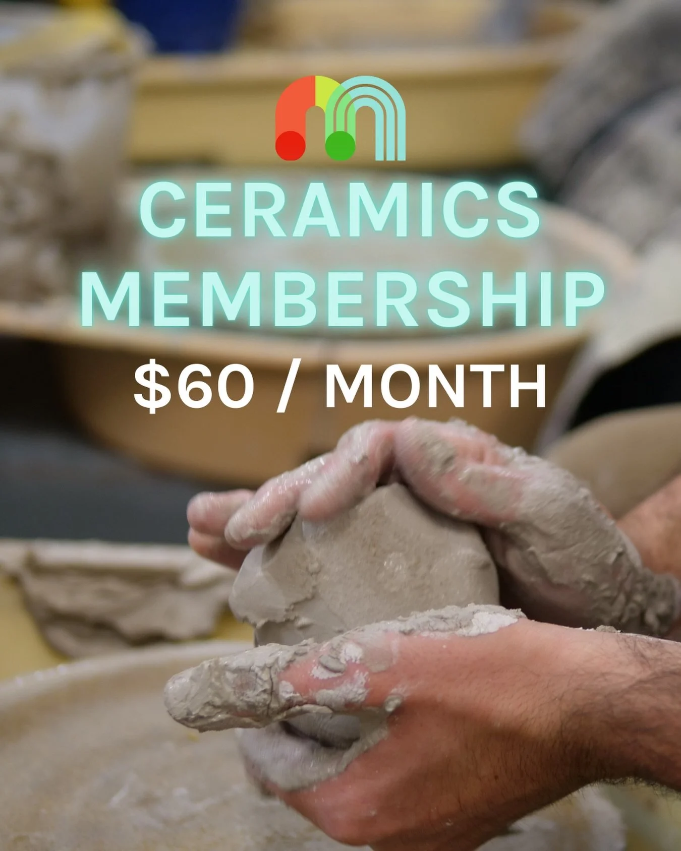 🏺Into Clay? We have a dedicated Ceramics Membership for $60 per month, giving you the space to make, experiment, and get messy.

We have the wheels, kiln, slab roller, glazes, tools and a seriously great community. BYO clay!

Come throw, trim, glaze