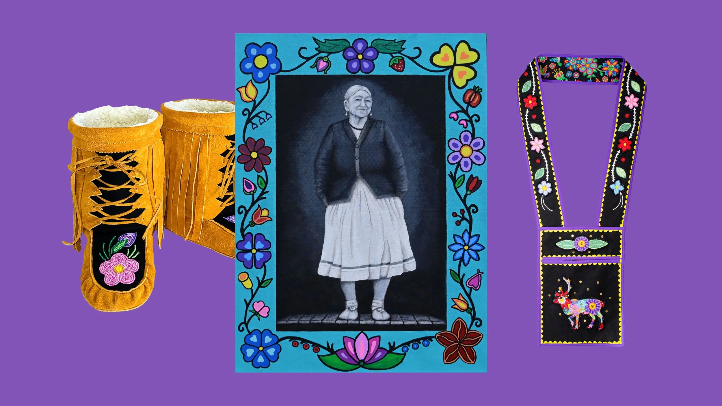 Gallery Exhibit: An Indigenous Artist’s Journey Through Leather, Beadwork, and Portraiture by Cindy Godin Hamilton