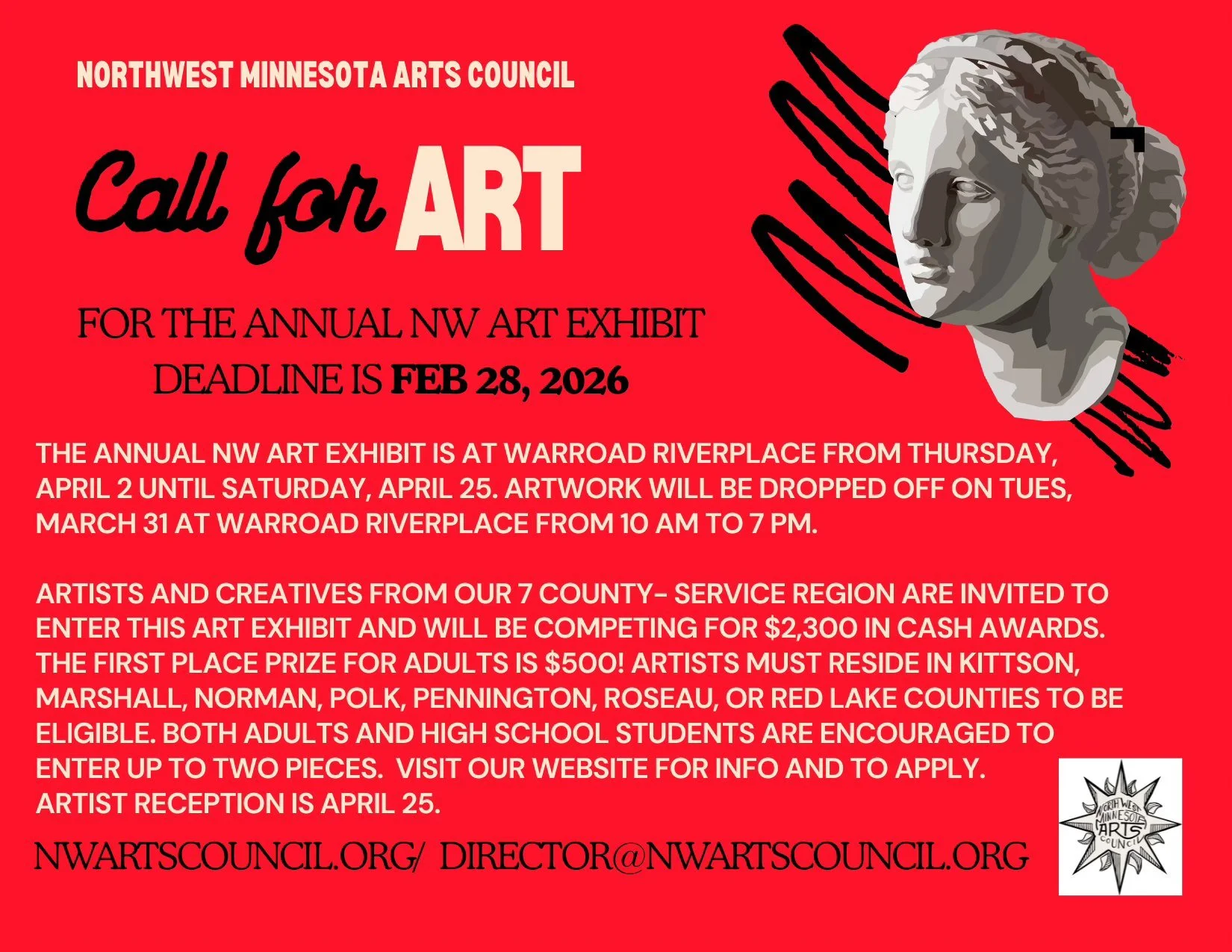 Deadline: Call for Art by the Northwest Minnesota Arts Council