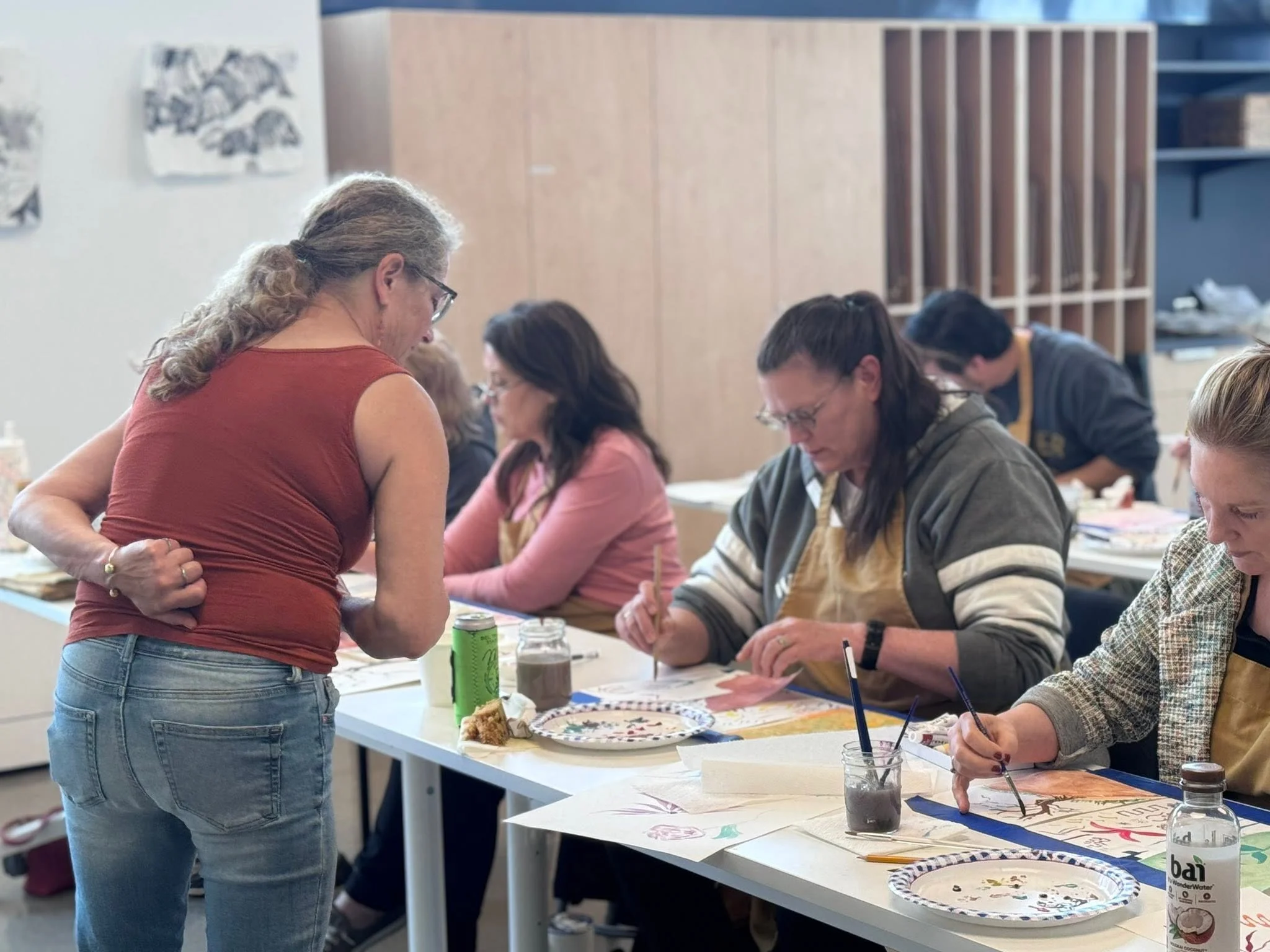 a watercolor class in the RiverPlace classroom